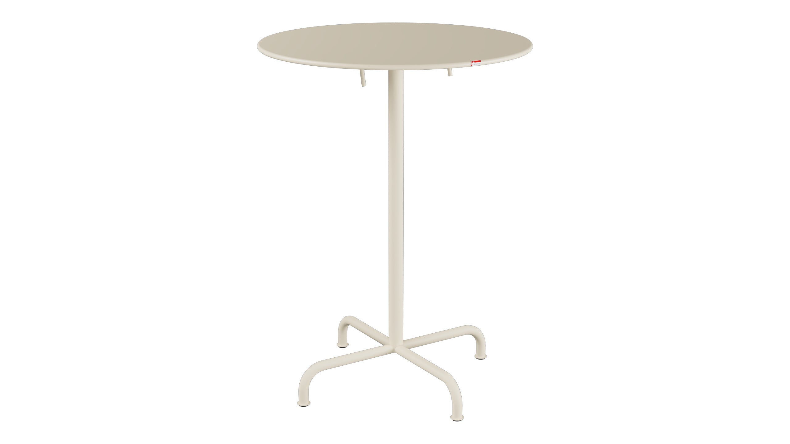 Rigi Metall-Stehtisch Outdoor ø80 / 110 klappbar  in Pastellsand präsentiert im Onlineshop von KAQTU Design AG. Hochtisch Outdoor ist von Schaffner