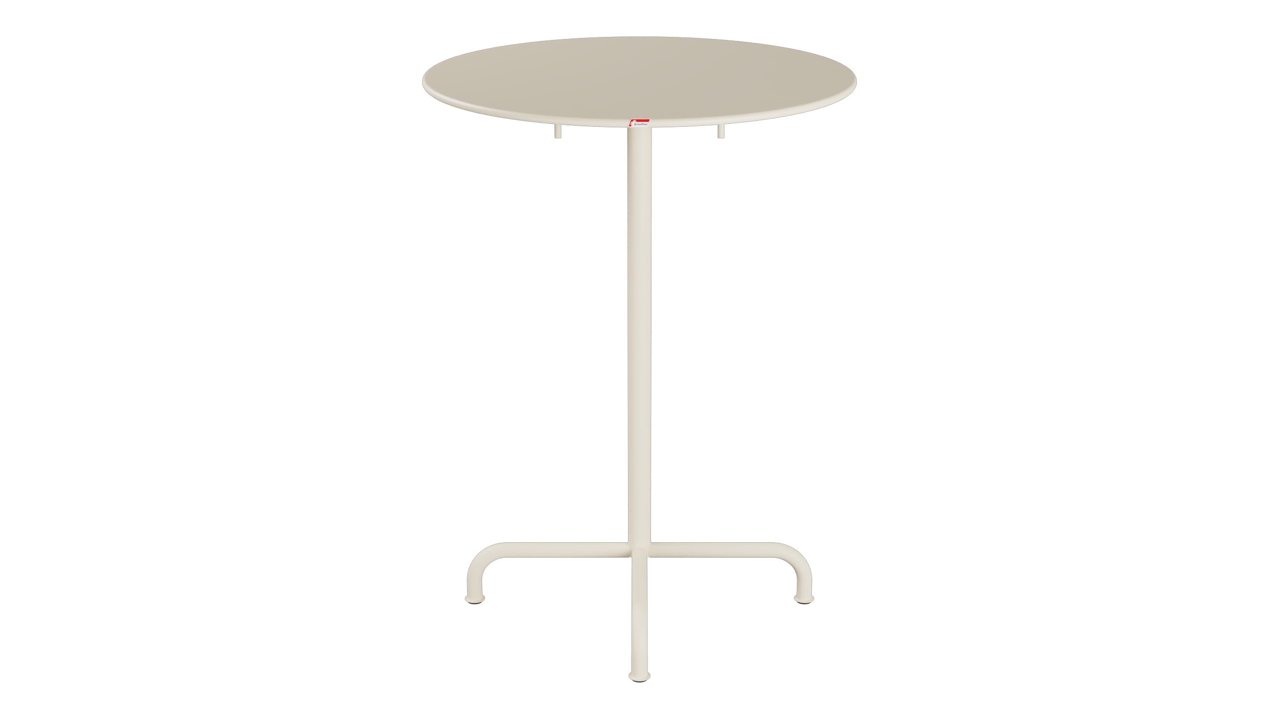 Rigi Metall-Stehtisch Outdoor ø80 / 110 klappbar  in Pastellsand präsentiert im Onlineshop von KAQTU Design AG. Hochtisch Outdoor ist von Schaffner