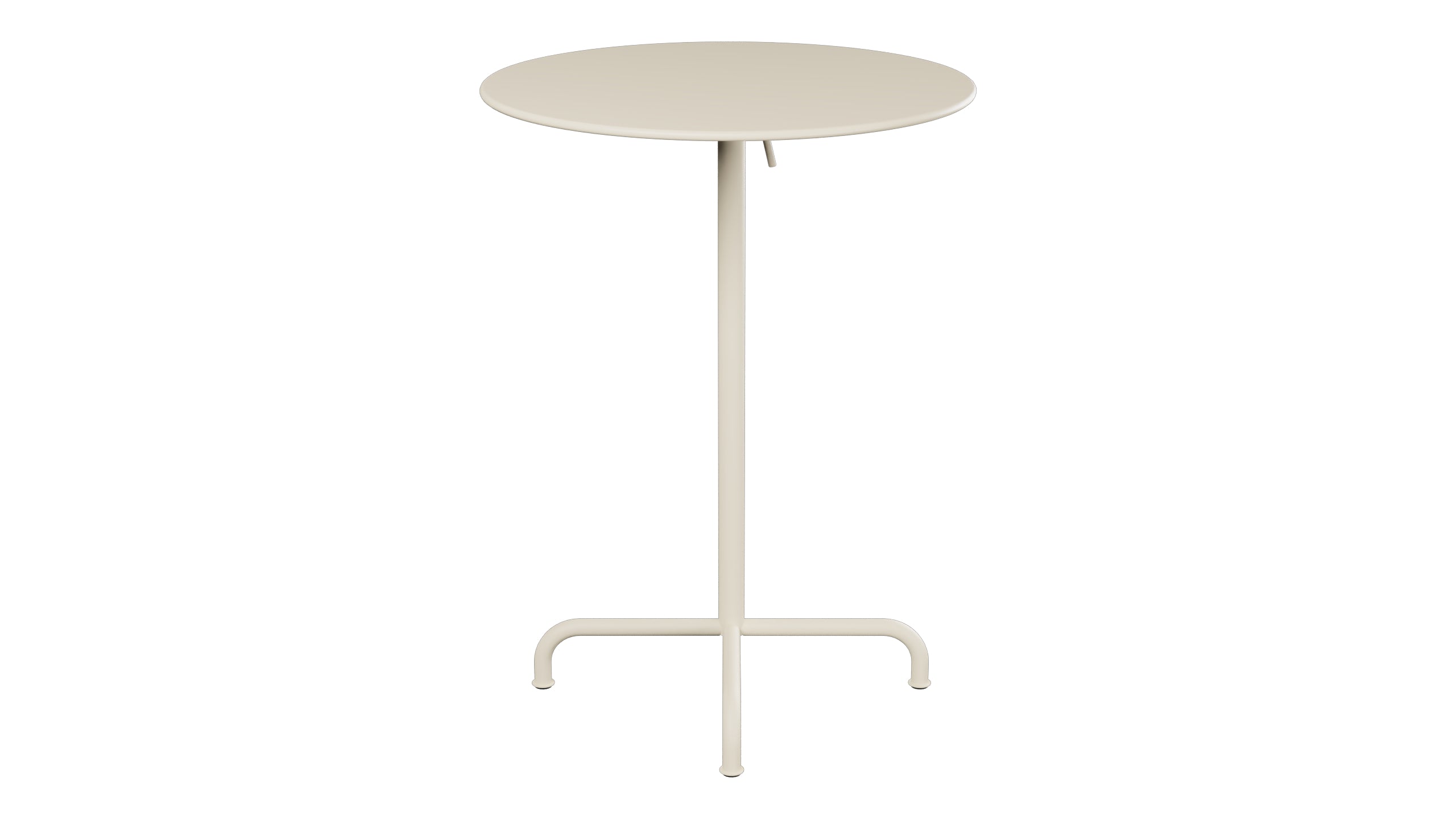 Rigi Metall-Stehtisch Outdoor ø80 / 110 klappbar  in Pastellsand präsentiert im Onlineshop von KAQTU Design AG. Hochtisch Outdoor ist von Schaffner