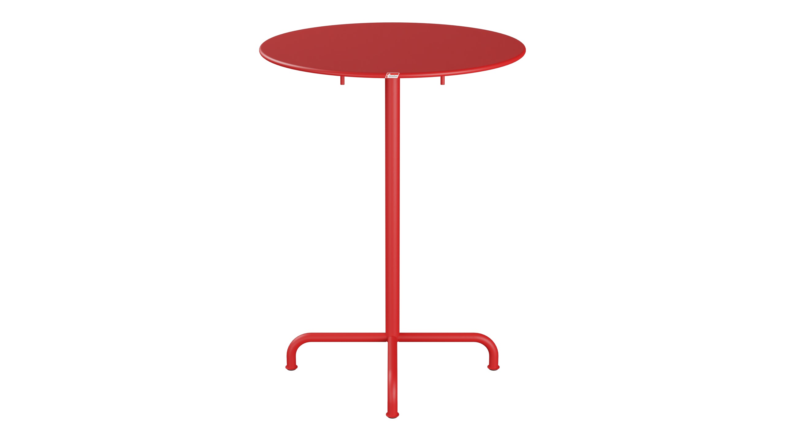 Rigi Metall-Stehtisch Outdoor ø80 / 110 klappbar  in Rot präsentiert im Onlineshop von KAQTU Design AG. Hochtisch Outdoor ist von Schaffner