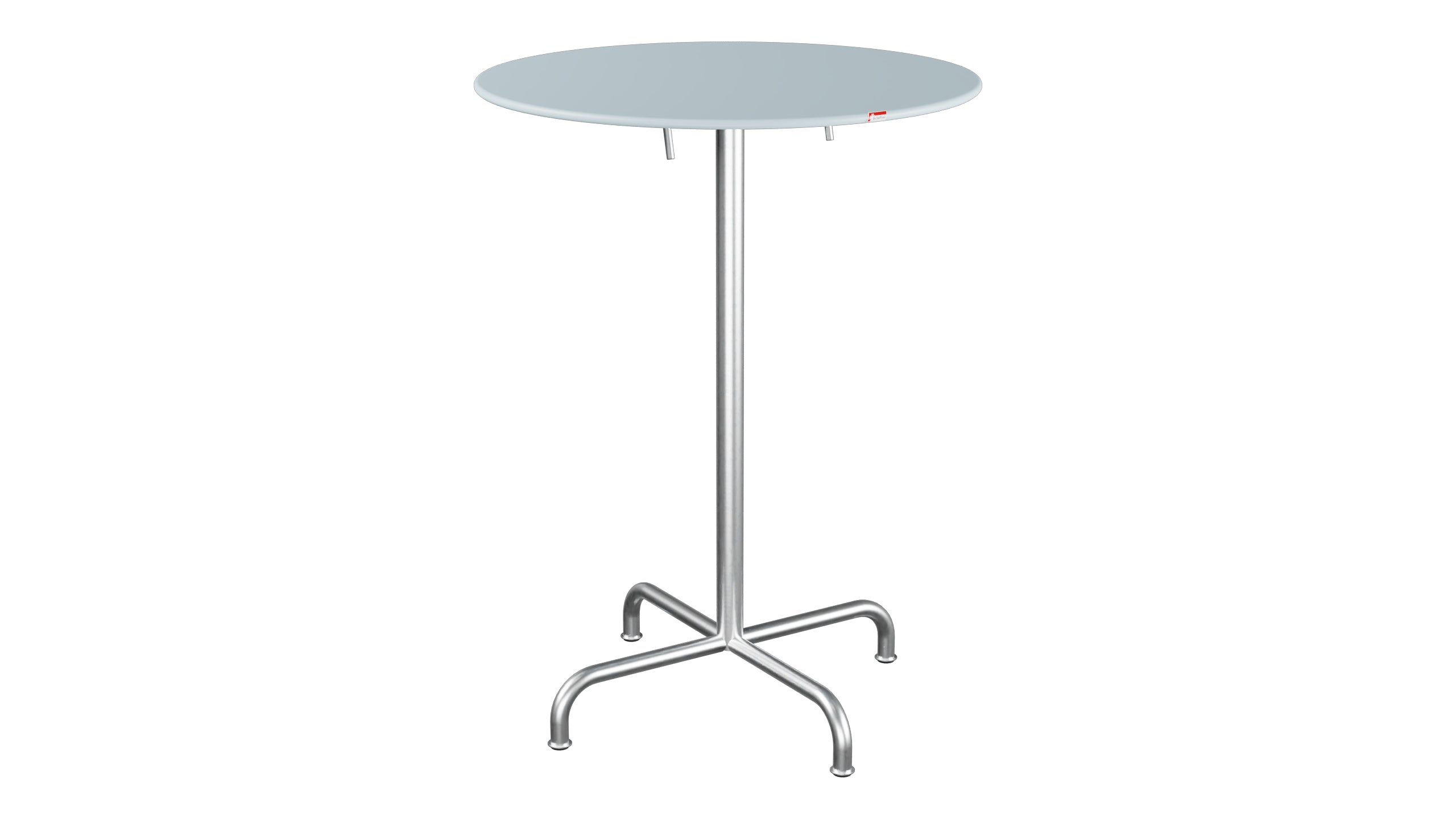 Rigi Metall-Stehtisch Outdoor ø80 / 110 klappbar  in Pastellblau präsentiert im Onlineshop von KAQTU Design AG. Hochtisch Outdoor ist von Schaffner