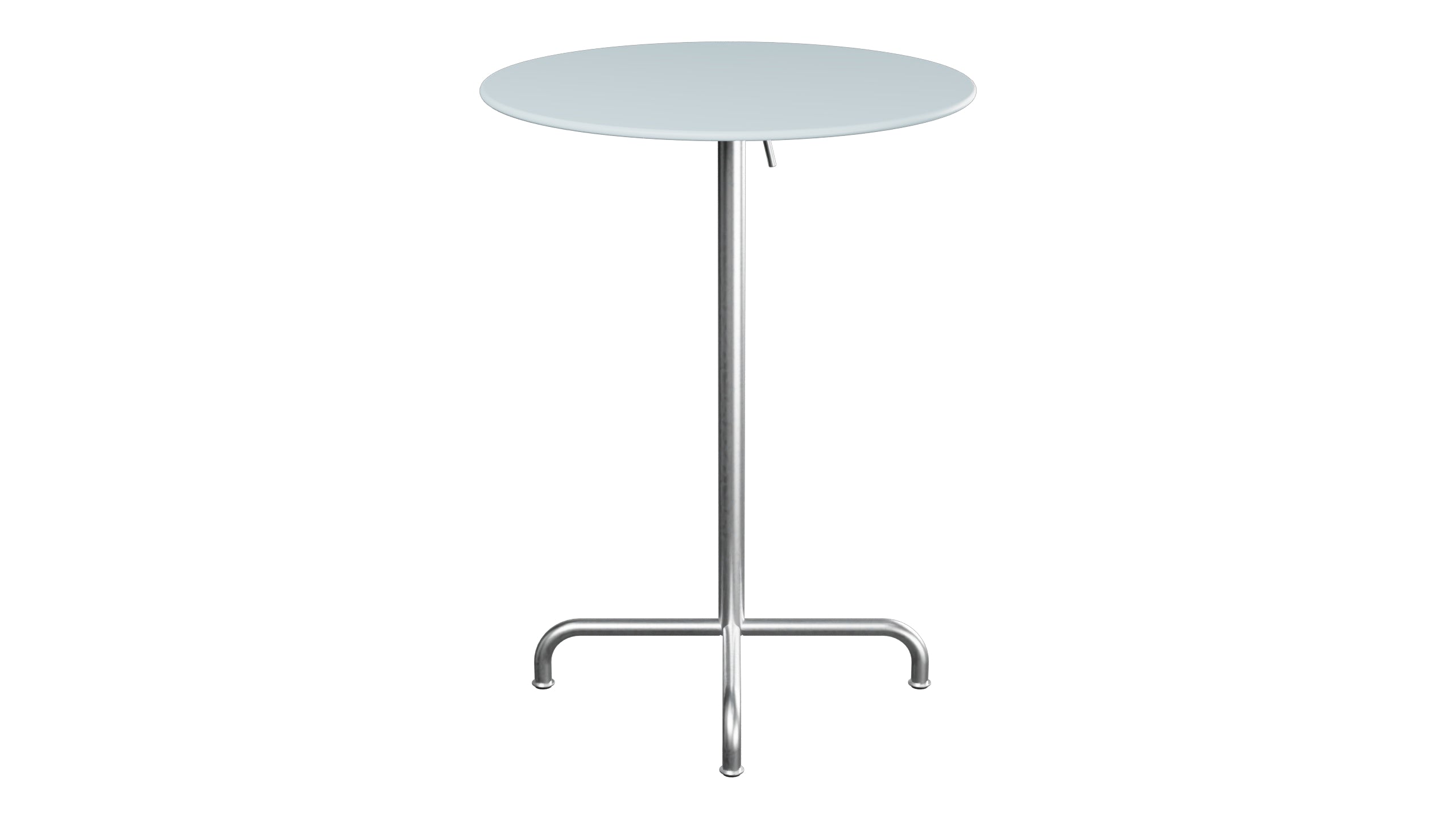 Rigi Metall-Stehtisch Outdoor ø80 / 110 klappbar  in Pastellblau präsentiert im Onlineshop von KAQTU Design AG. Hochtisch Outdoor ist von Schaffner