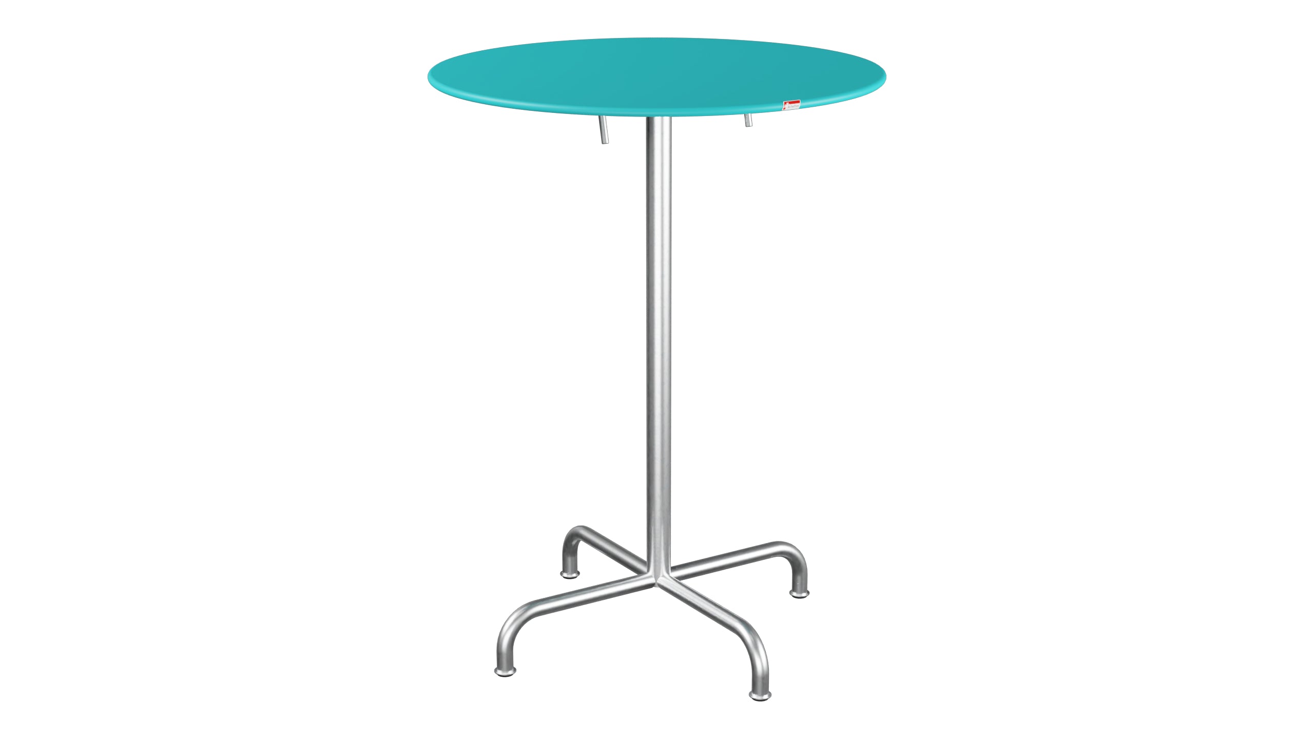 Rigi Metall-Stehtisch Outdoor ø80 / 110 klappbar  in Türkis präsentiert im Onlineshop von KAQTU Design AG. Hochtisch Outdoor ist von Schaffner