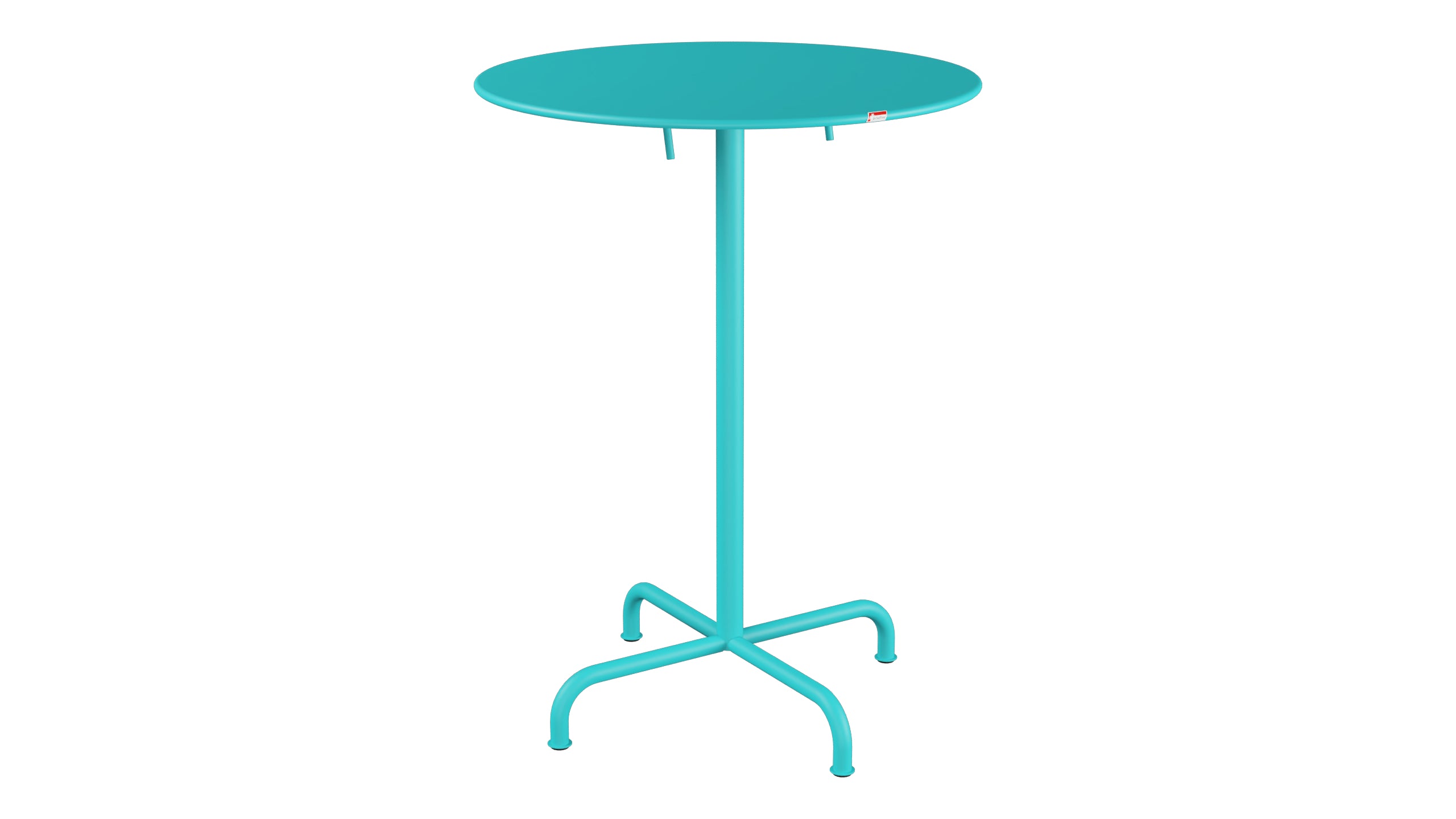 Rigi Metall-Stehtisch Outdoor ø80 / 110 klappbar  in Türkis präsentiert im Onlineshop von KAQTU Design AG. Hochtisch Outdoor ist von Schaffner