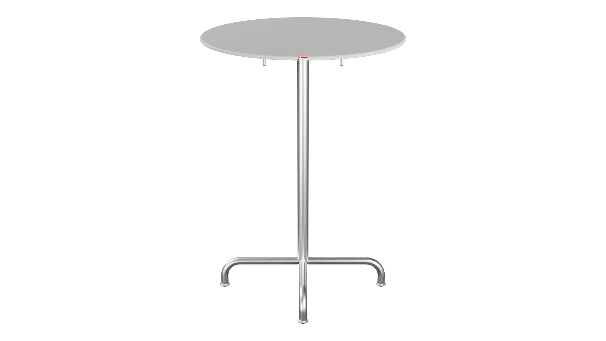 Rigi Metall-Stehtisch Outdoor ø80 / 110 klappbar  in Alusilber präsentiert im Onlineshop von KAQTU Design AG. Hochtisch Outdoor ist von Schaffner