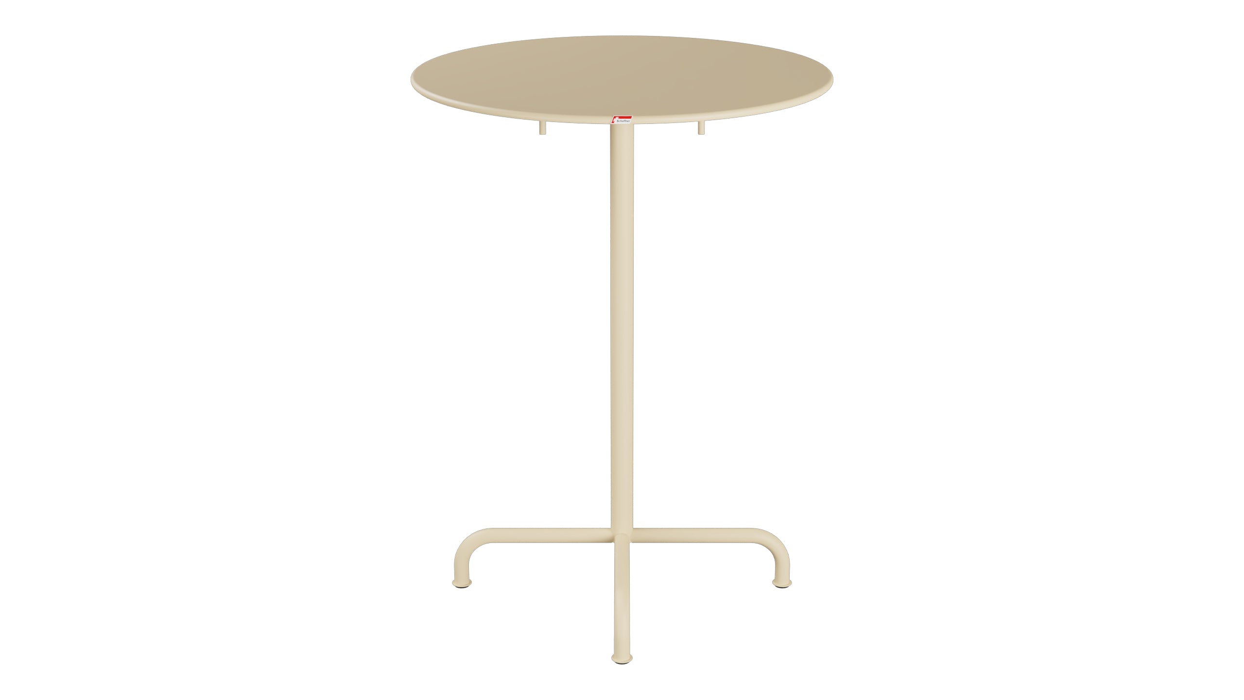 Rigi Metall-Stehtisch Outdoor ø80 / 110 klappbar  in Pastellbraun präsentiert im Onlineshop von KAQTU Design AG. Hochtisch Outdoor ist von Schaffner