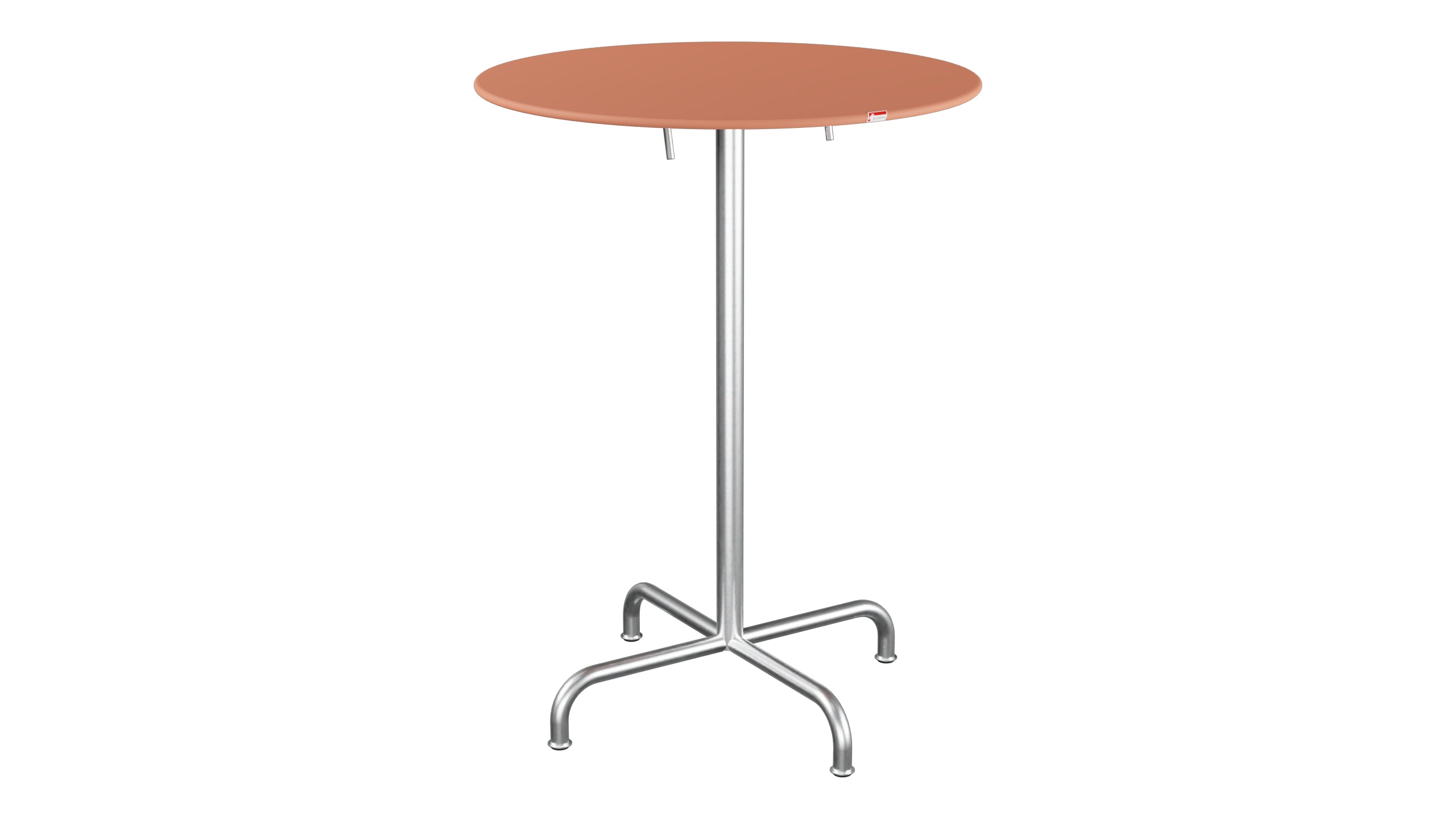 Rigi Metall-Stehtisch Outdoor ø80 / 110 klappbar  in Pastellterracotta präsentiert im Onlineshop von KAQTU Design AG. Hochtisch Outdoor ist von Schaffner
