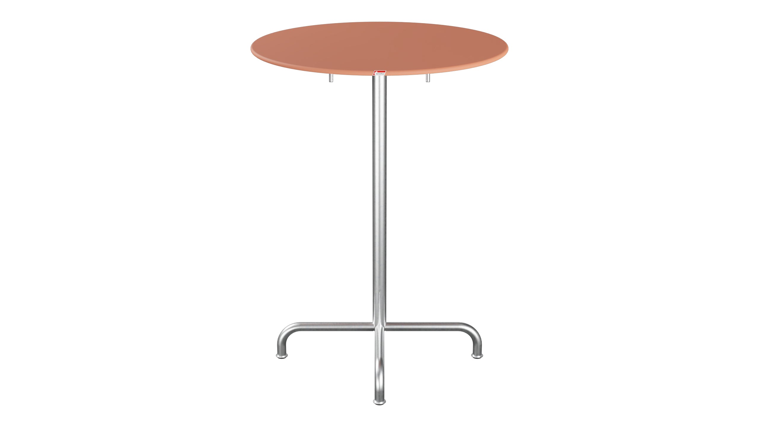 Rigi Metall-Stehtisch Outdoor ø80 / 110 klappbar  in Pastellterracotta präsentiert im Onlineshop von KAQTU Design AG. Hochtisch Outdoor ist von Schaffner