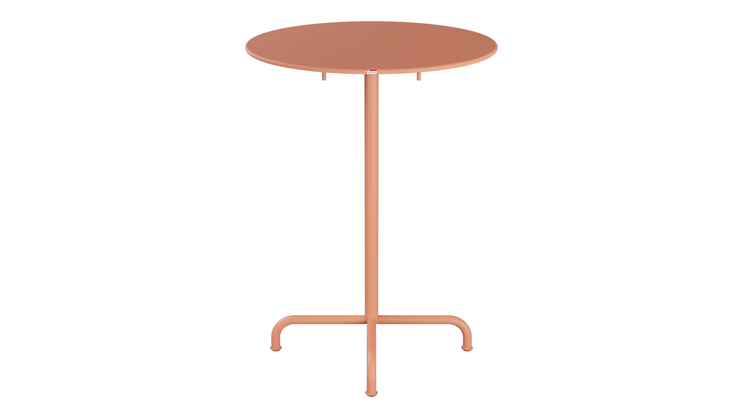 Rigi Metall-Stehtisch Outdoor ø80 / 110 klappbar  in Pastellterracotta präsentiert im Onlineshop von KAQTU Design AG. Hochtisch Outdoor ist von Schaffner