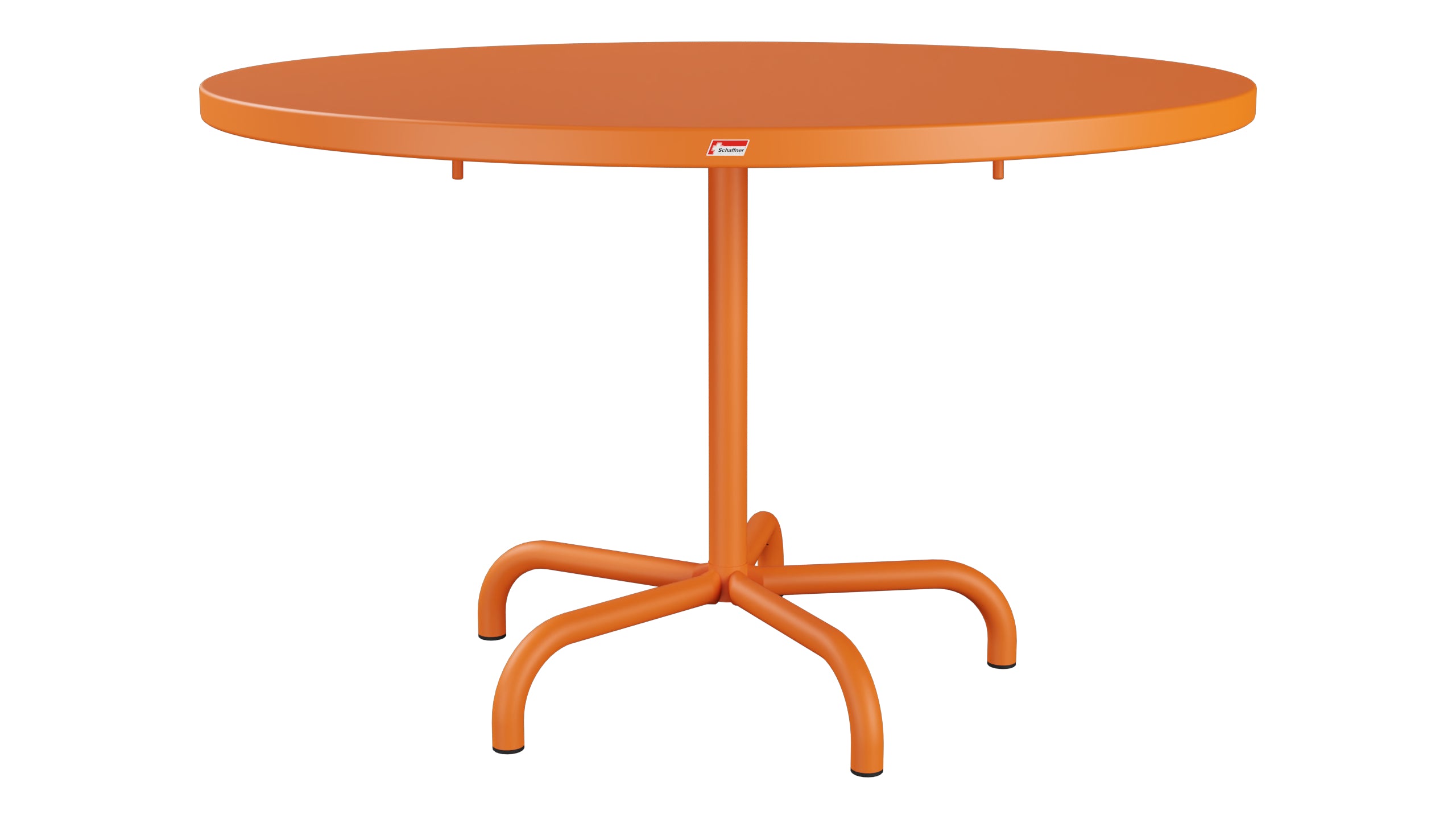 Säntis Metall-Gartentisch ø117 klappbar in Orange präsentiert im Onlineshop von KAQTU Design AG. Gartentisch ist von Schaffner