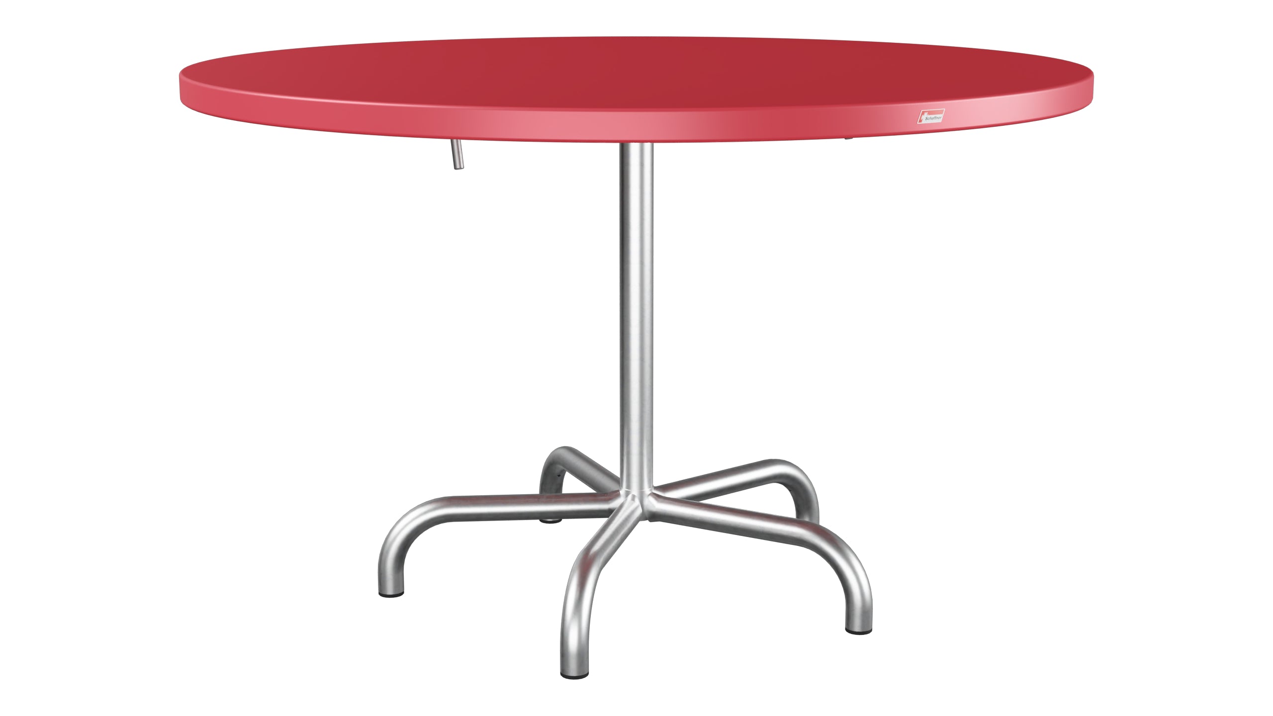 Säntis Metall-Gartentisch ø117 klappbar in Ahornrot präsentiert im Onlineshop von KAQTU Design AG. Gartentisch ist von Schaffner