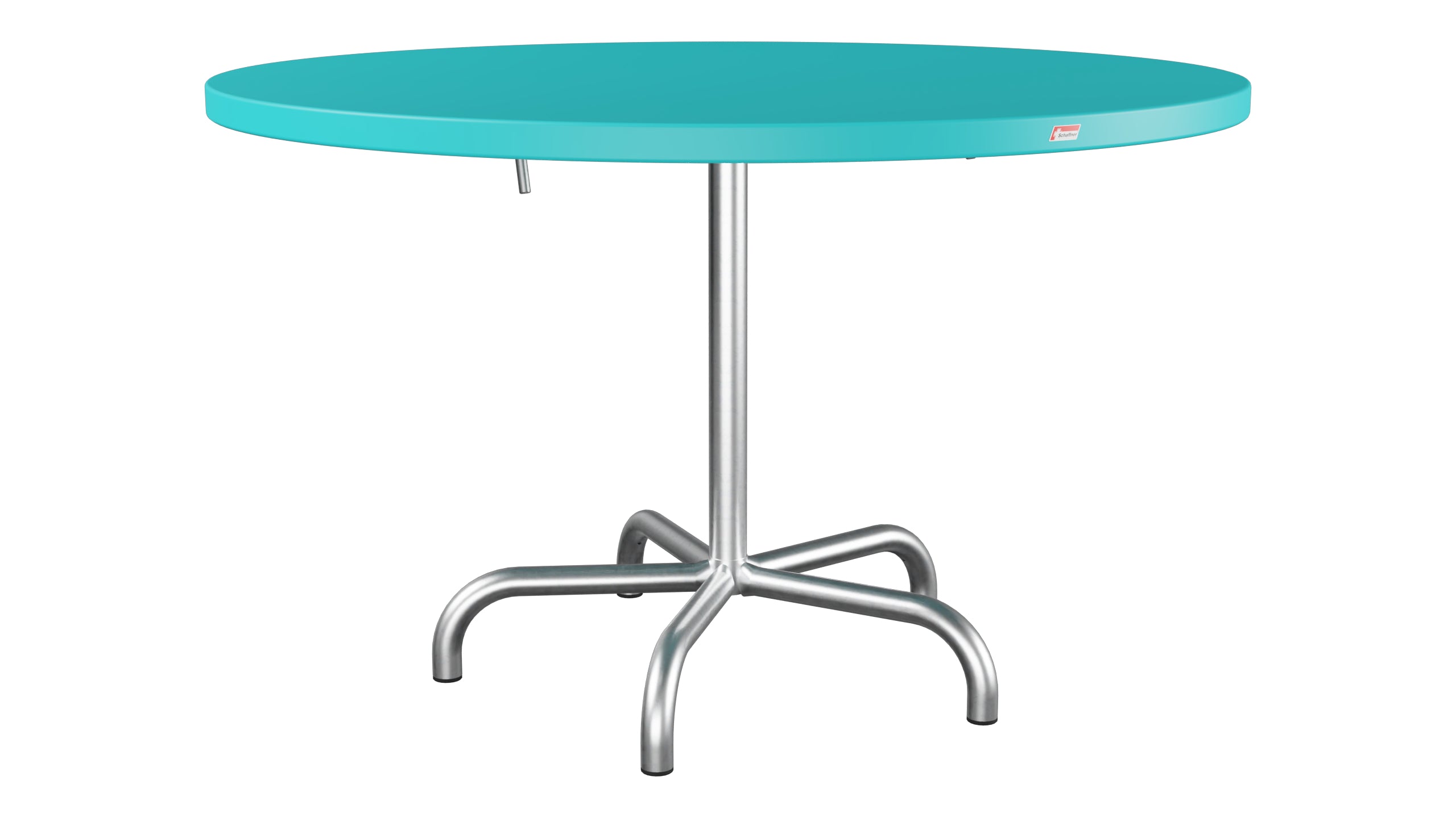 Säntis Metall-Gartentisch ø117 klappbar in Türkis präsentiert im Onlineshop von KAQTU Design AG. Gartentisch ist von Schaffner
