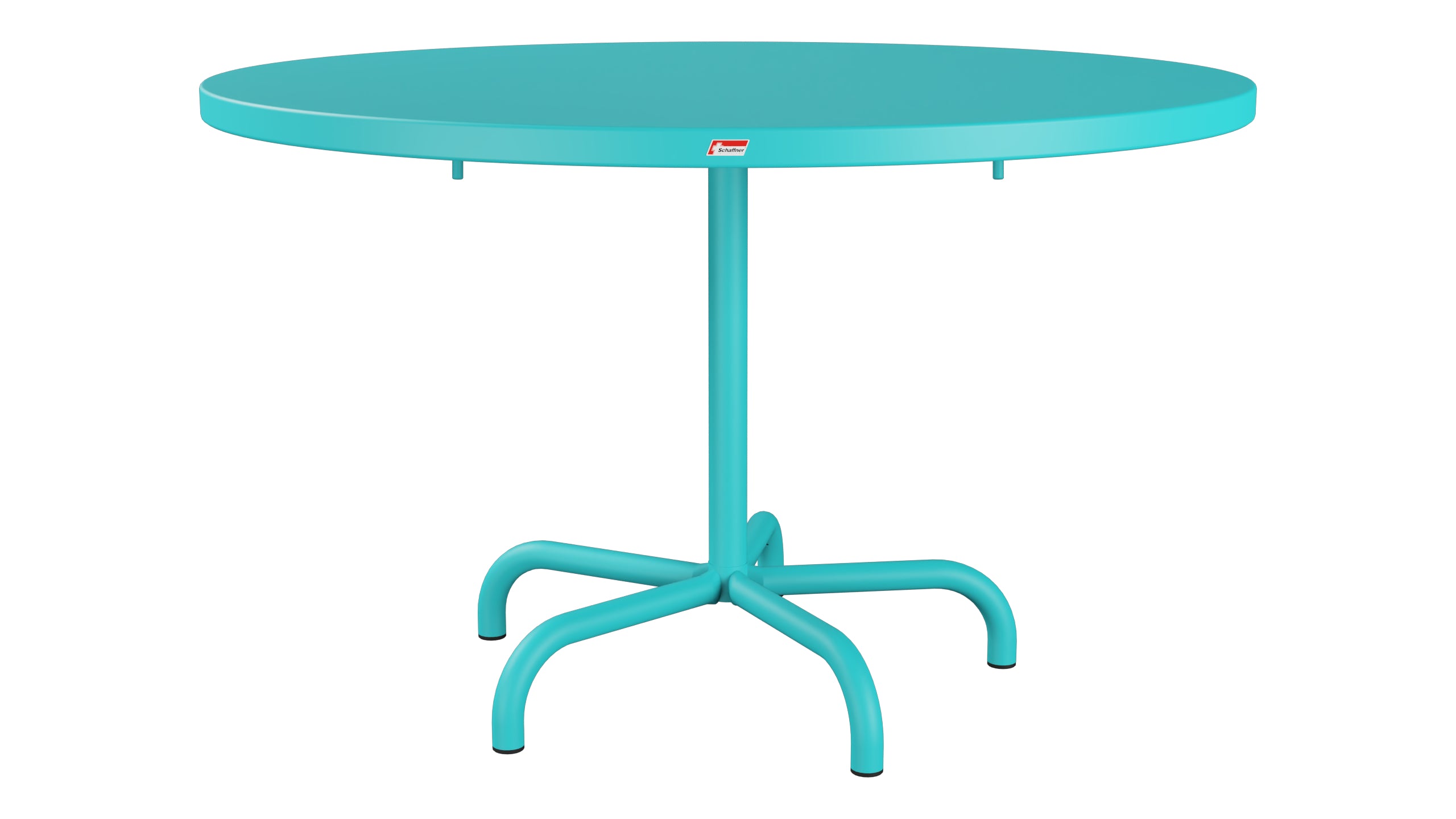 Säntis Metall-Gartentisch ø117 klappbar in Türkis präsentiert im Onlineshop von KAQTU Design AG. Gartentisch ist von Schaffner