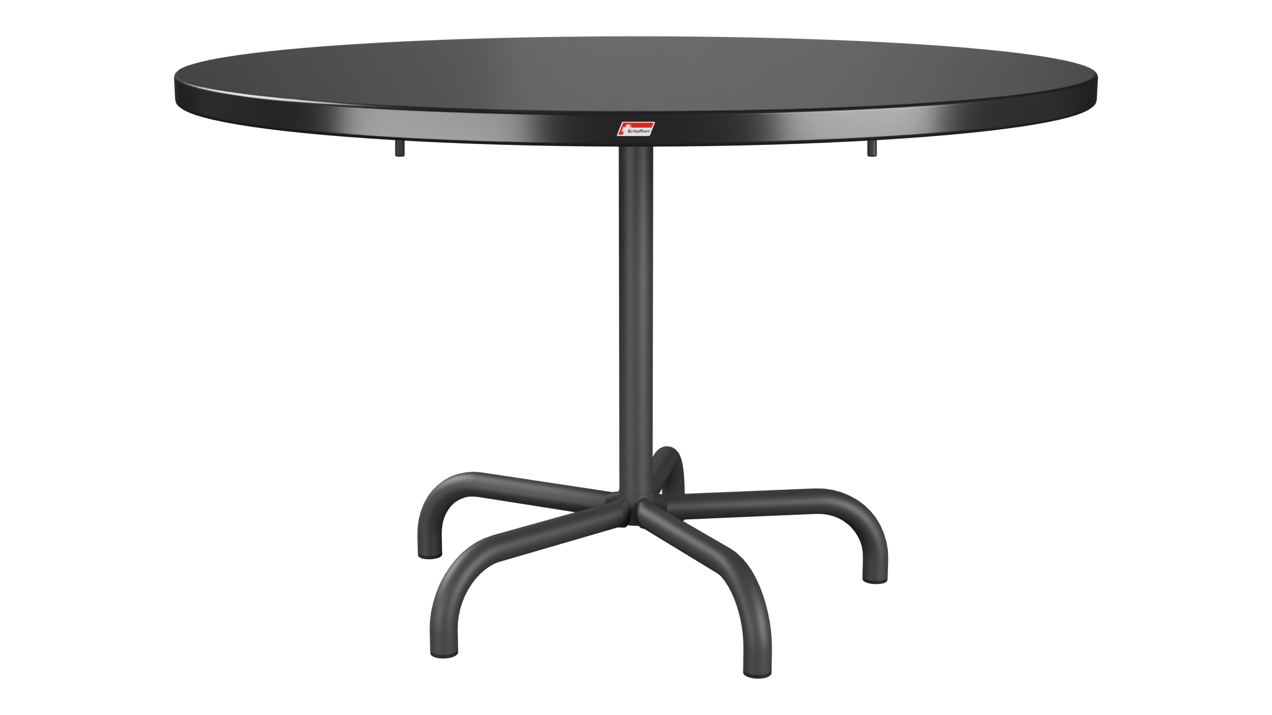 Säntis Metall-Gartentisch ø117 klappbar in Schwarz präsentiert im Onlineshop von KAQTU Design AG. Gartentisch ist von Schaffner