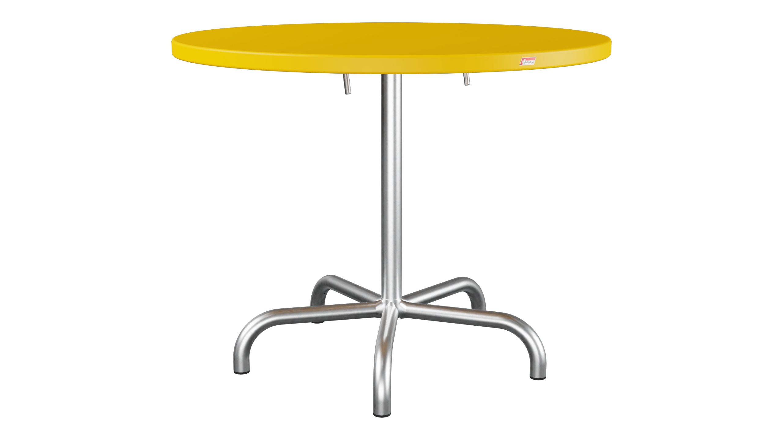 Säntis Metall-Gartentisch ø92 klappbar in Gelb präsentiert im Onlineshop von KAQTU Design AG. Gartentisch ist von Schaffner