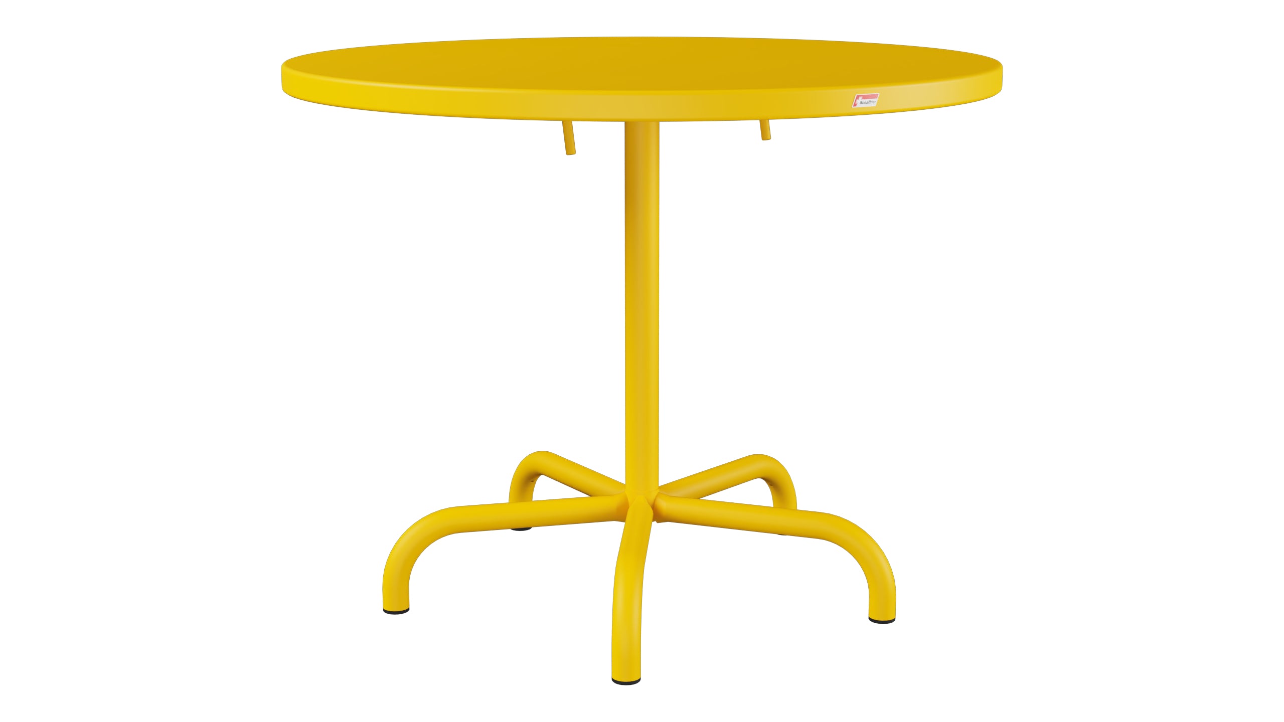 Säntis Metall-Gartentisch ø92 klappbar in Gelb präsentiert im Onlineshop von KAQTU Design AG. Gartentisch ist von Schaffner