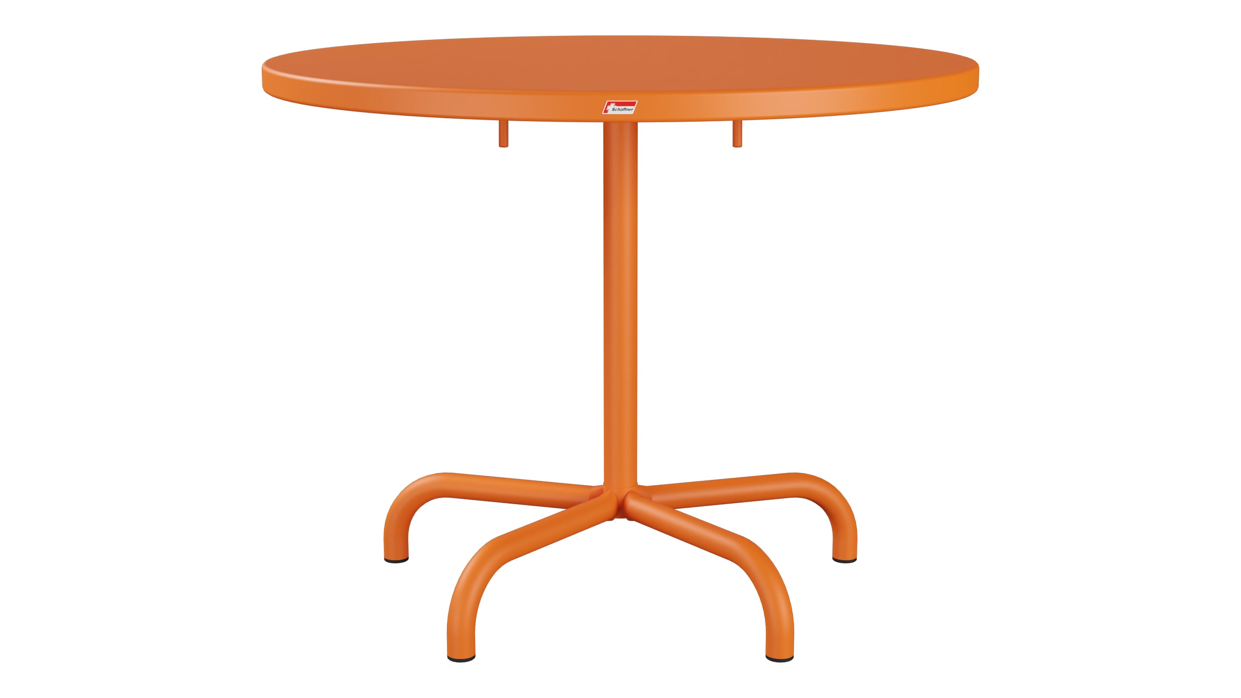 Säntis Metall-Gartentisch ø92 klappbar in Orange präsentiert im Onlineshop von KAQTU Design AG. Gartentisch ist von Schaffner