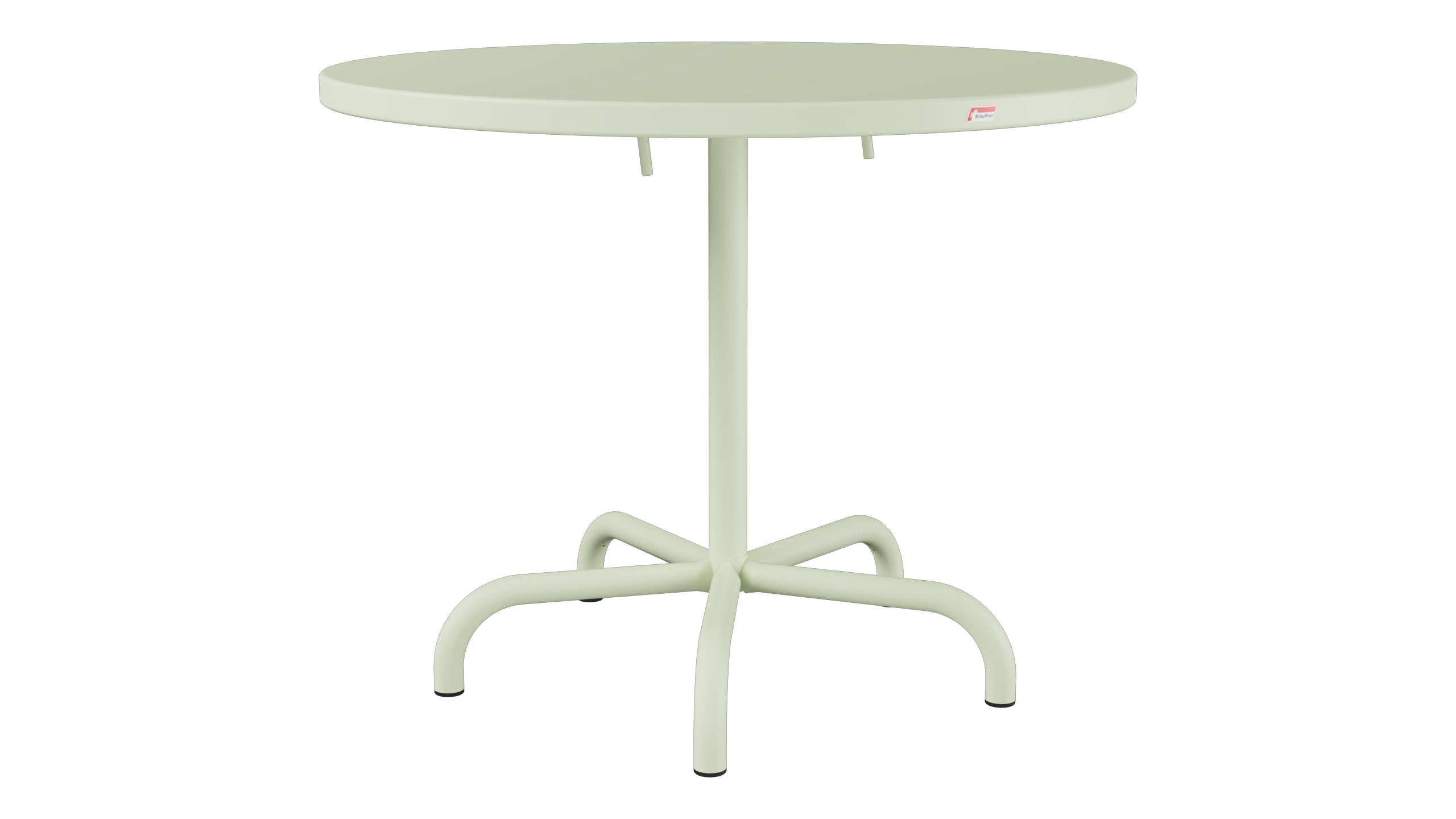 Säntis Metall-Gartentisch ø92 klappbar in Pastellgrün präsentiert im Onlineshop von KAQTU Design AG. Gartentisch ist von Schaffner