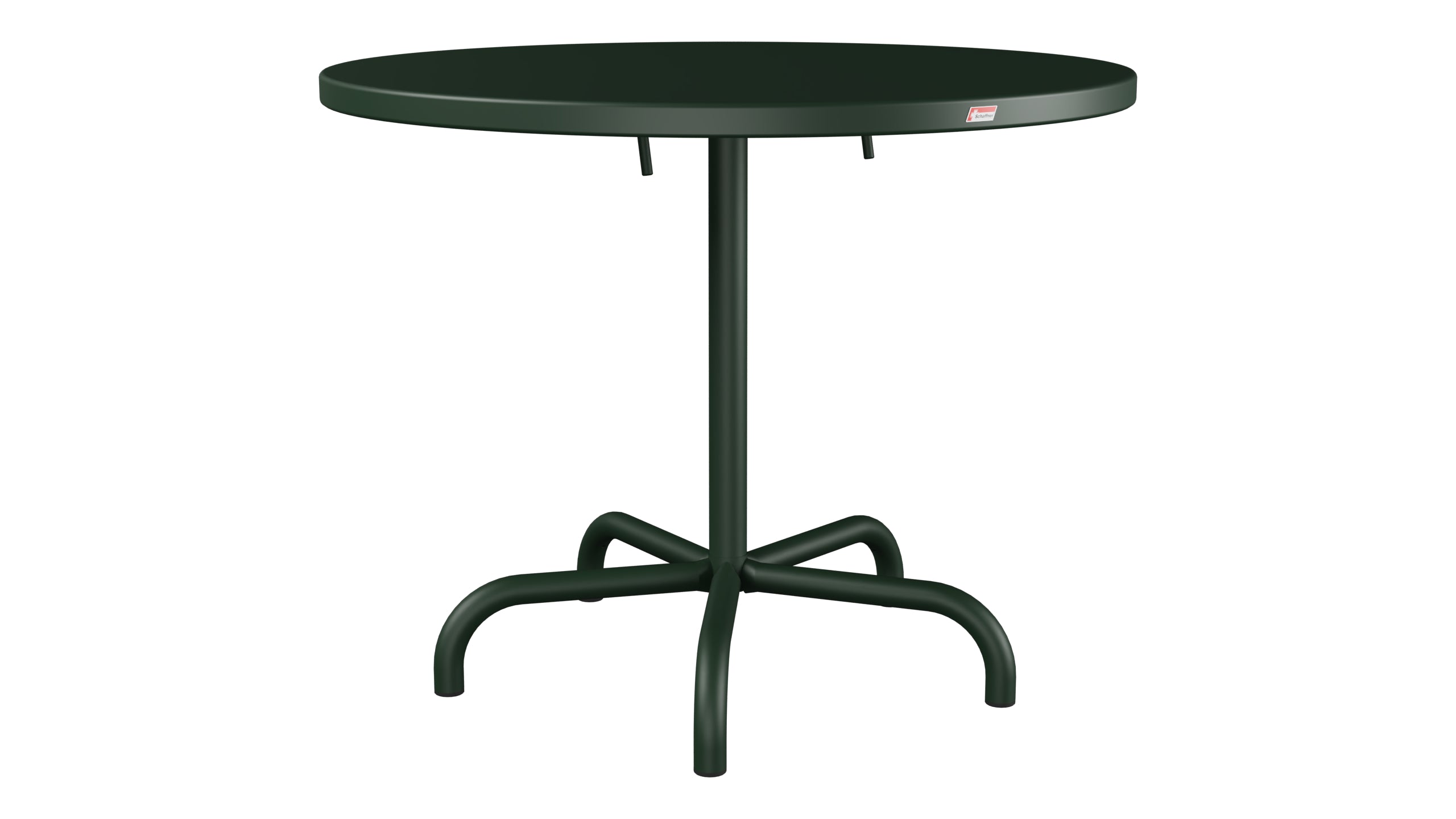 Säntis Metall-Gartentisch ø92 klappbar in Tannengrün präsentiert im Onlineshop von KAQTU Design AG. Gartentisch ist von Schaffner