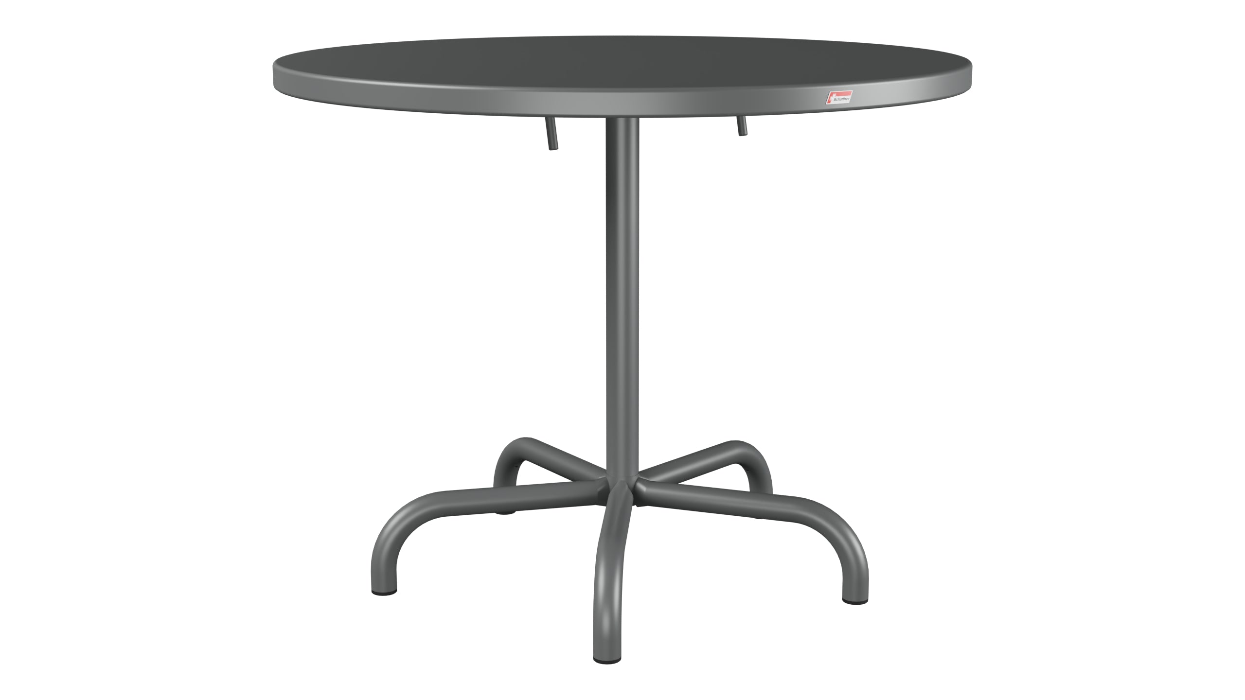 Säntis Metall-Gartentisch ø92 klappbar in Graphit präsentiert im Onlineshop von KAQTU Design AG. Gartentisch ist von Schaffner