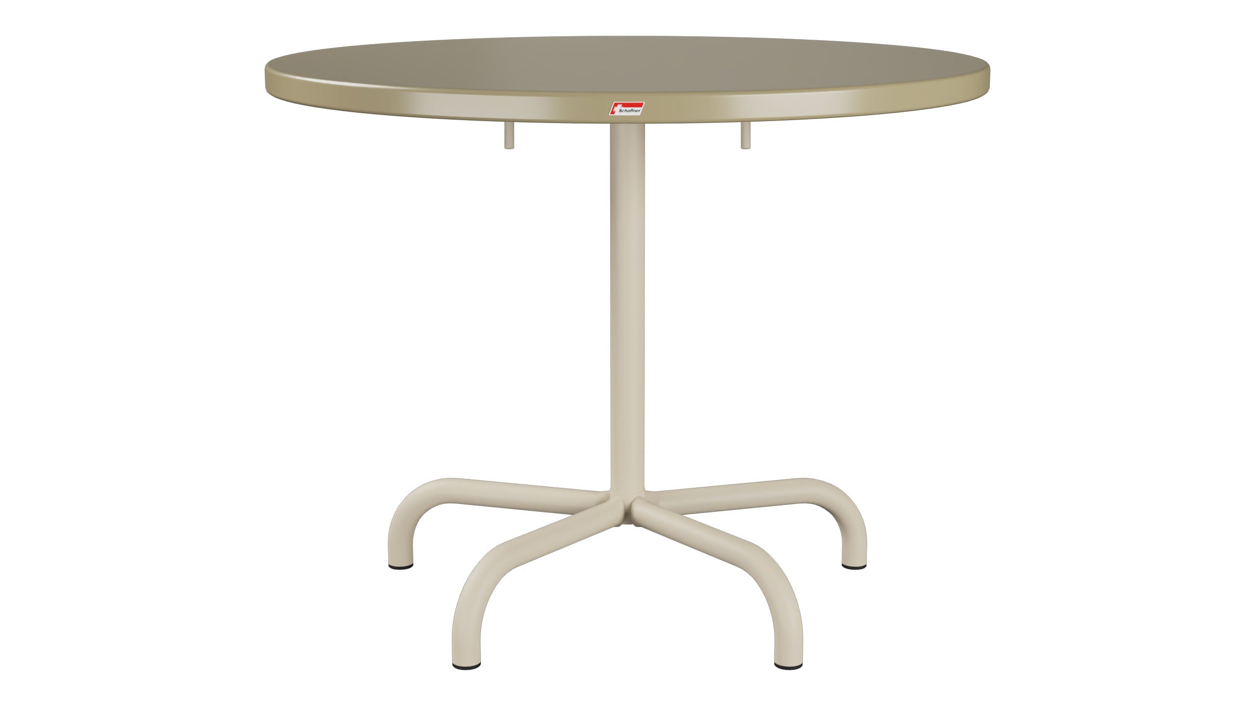 Säntis Metall-Gartentisch ø92 klappbar in Champagner präsentiert im Onlineshop von KAQTU Design AG. Gartentisch ist von Schaffner
