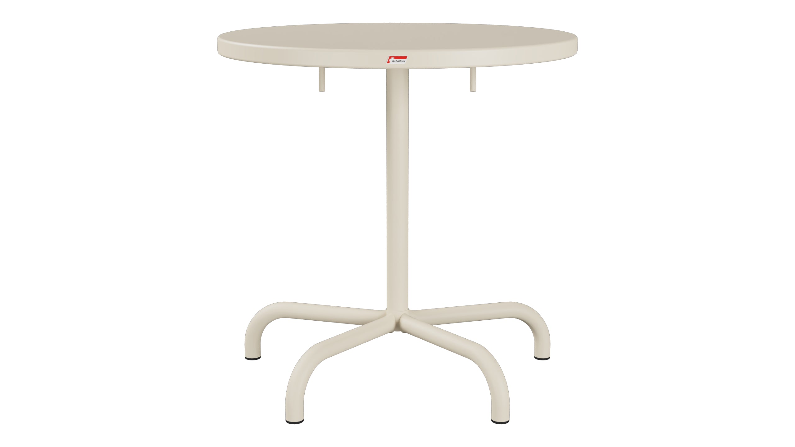 Säntis Metall-Gartentisch ø72 klappbar in Pastellsand präsentiert im Onlineshop von KAQTU Design AG. Gartentisch ist von Schaffner