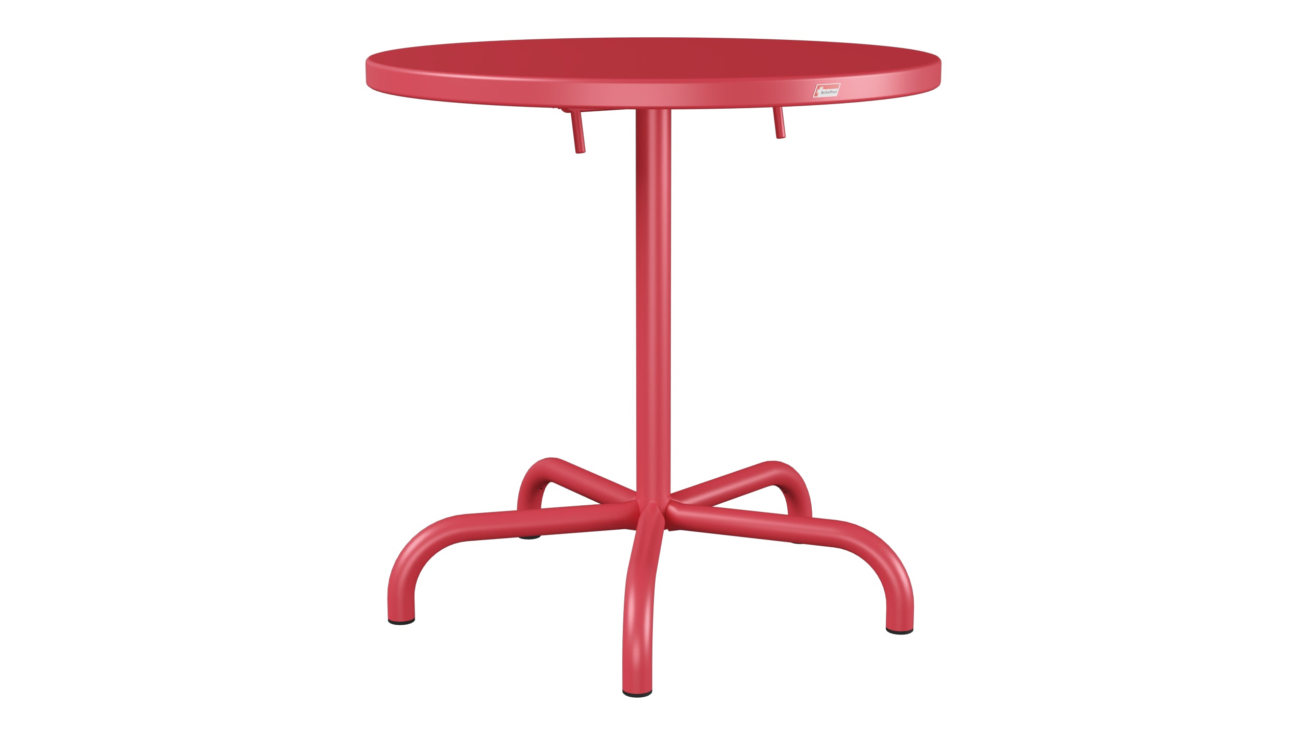 Säntis Metall-Gartentisch ø72 klappbar in Ahornrot präsentiert im Onlineshop von KAQTU Design AG. Gartentisch ist von Schaffner