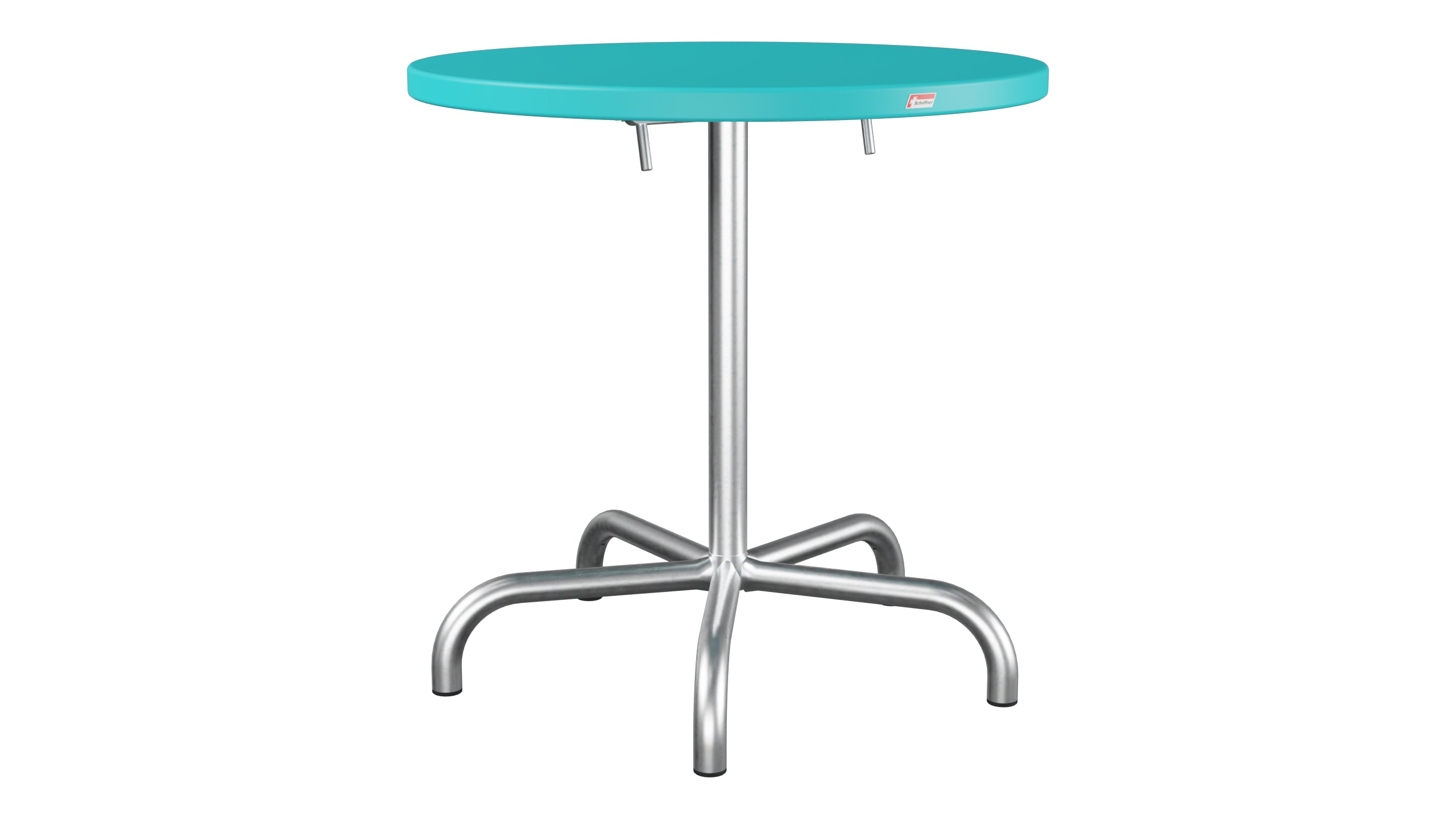 Säntis Metall-Gartentisch ø72 klappbar in Türkis präsentiert im Onlineshop von KAQTU Design AG. Gartentisch ist von Schaffner