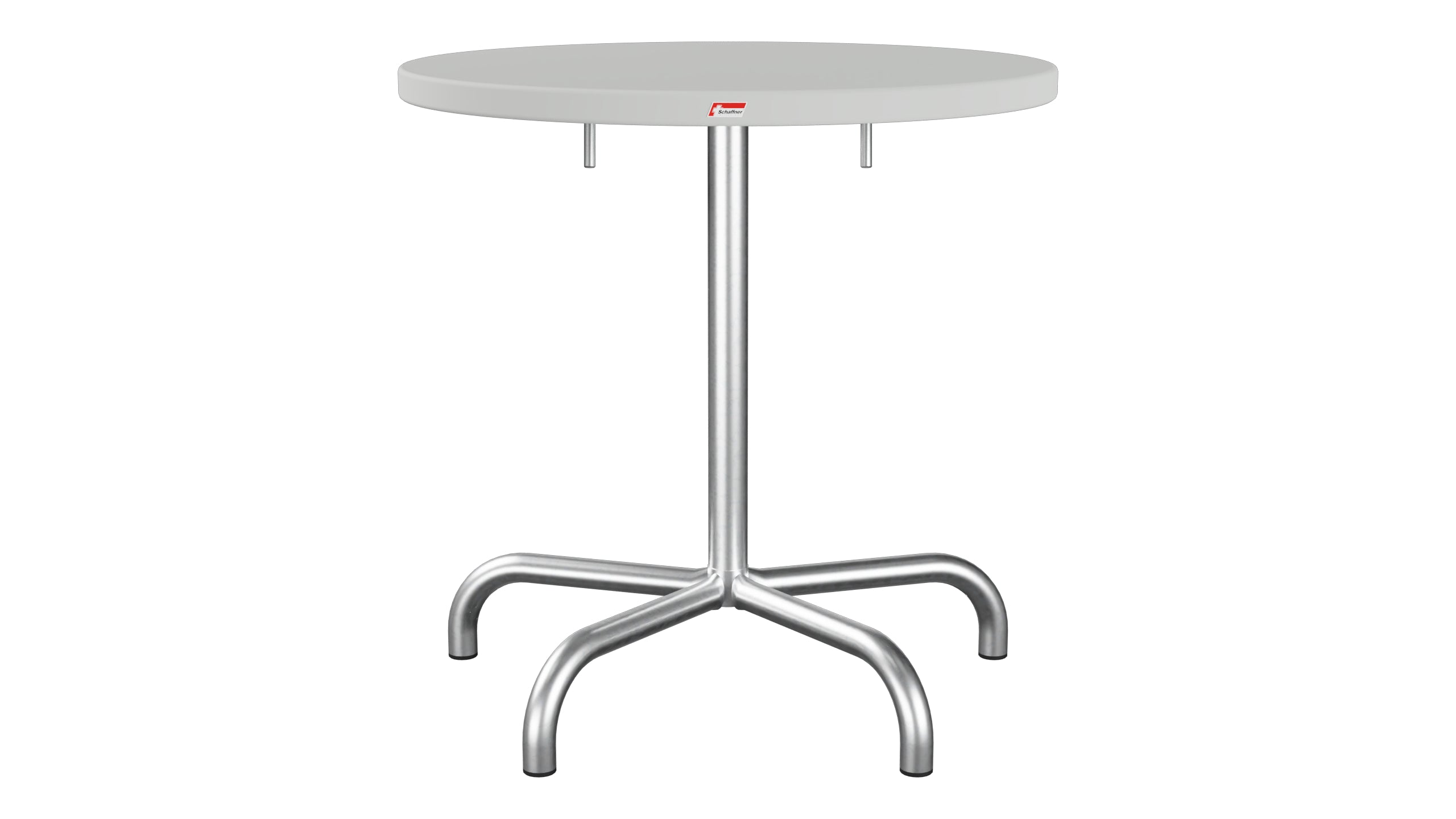 Säntis Metall-Gartentisch ø72 klappbar in Alusilber präsentiert im Onlineshop von KAQTU Design AG. Gartentisch ist von Schaffner