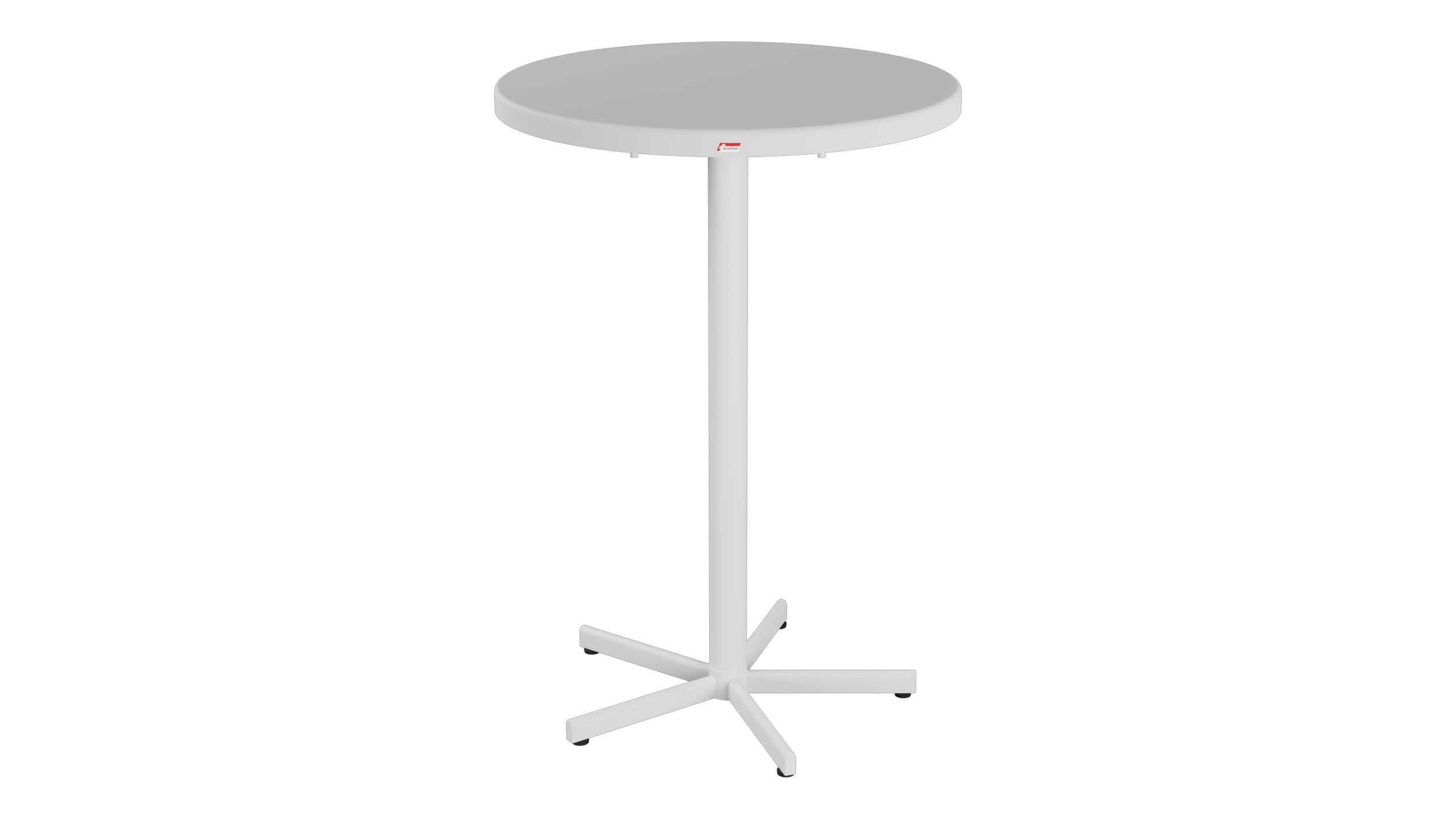 Bodensee Glasfaser-Stehtisch Outdoor  ø75 / 110 klappbar in Alusilber präsentiert im Onlineshop von KAQTU Design AG. Hochtisch Outdoor ist von Schaffner