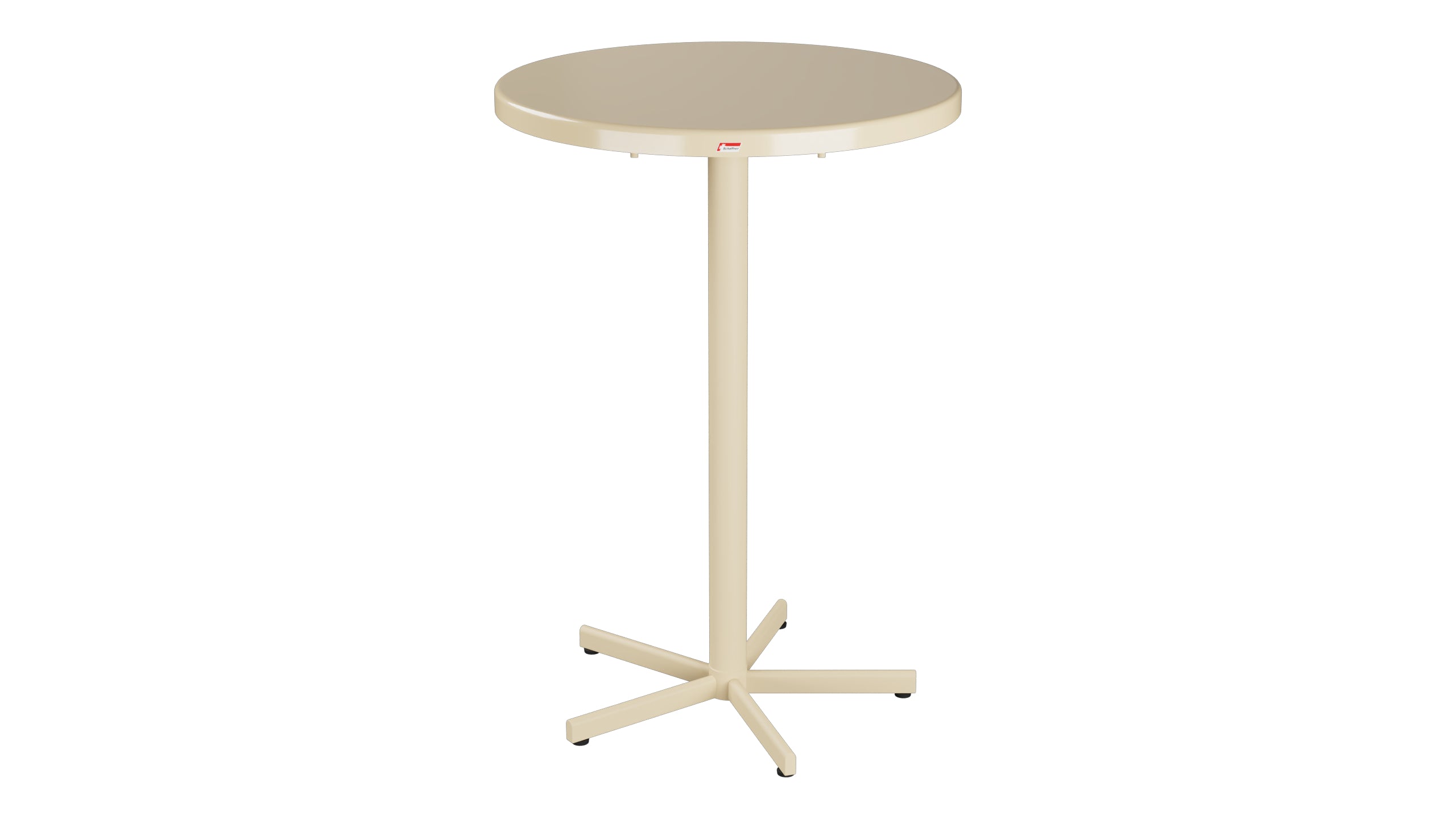 Bodensee Glasfaser-Stehtisch Outdoor  ø75 / 110 klappbar in Pastellbraun präsentiert im Onlineshop von KAQTU Design AG. Hochtisch Outdoor ist von Schaffner