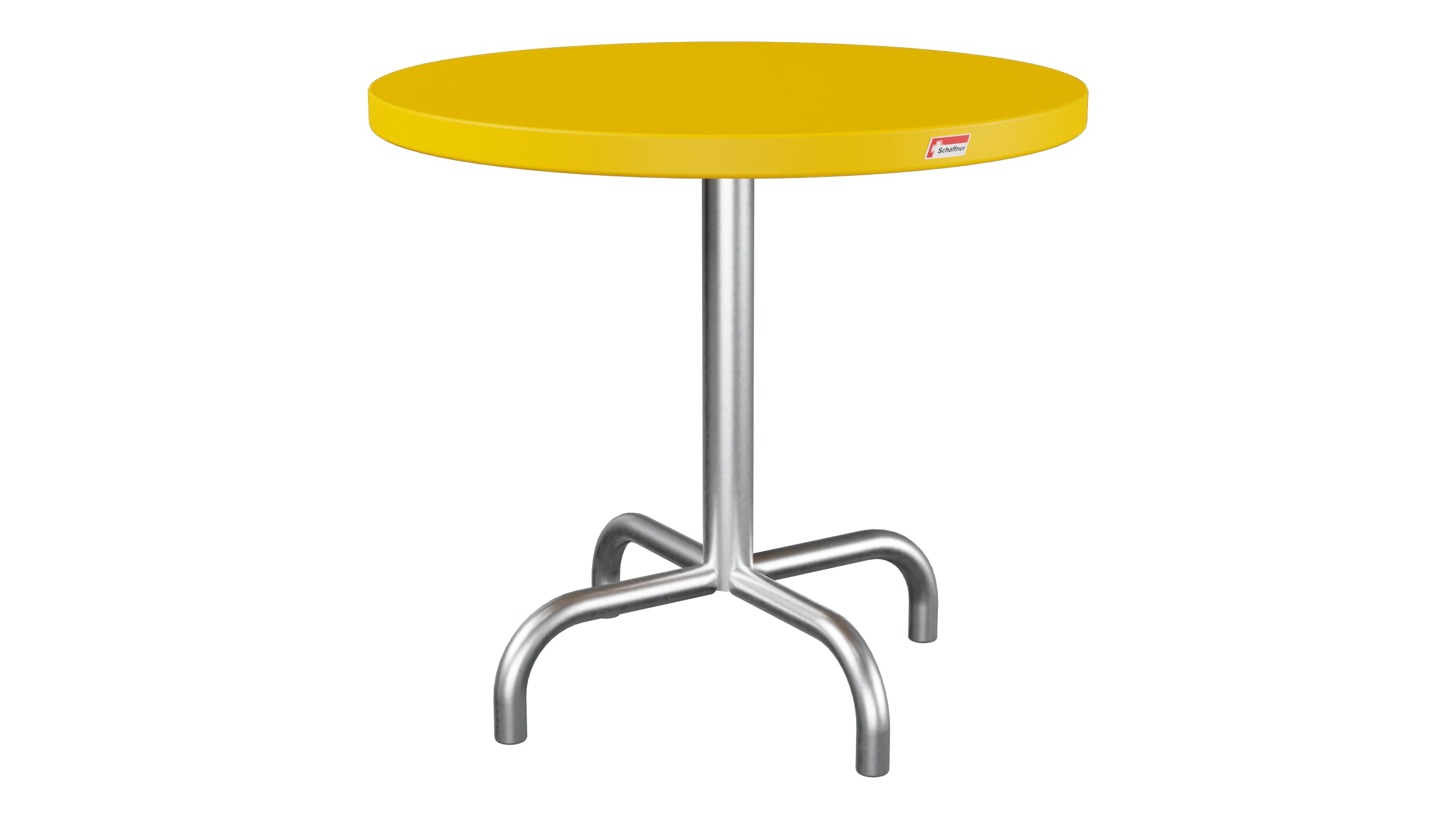 Säntis Metall-Beistelltisch Outdoor ø54 / 50 in Gelb präsentiert im Onlineshop von KAQTU Design AG. Beistelltisch Outdoor ist von Schaffner