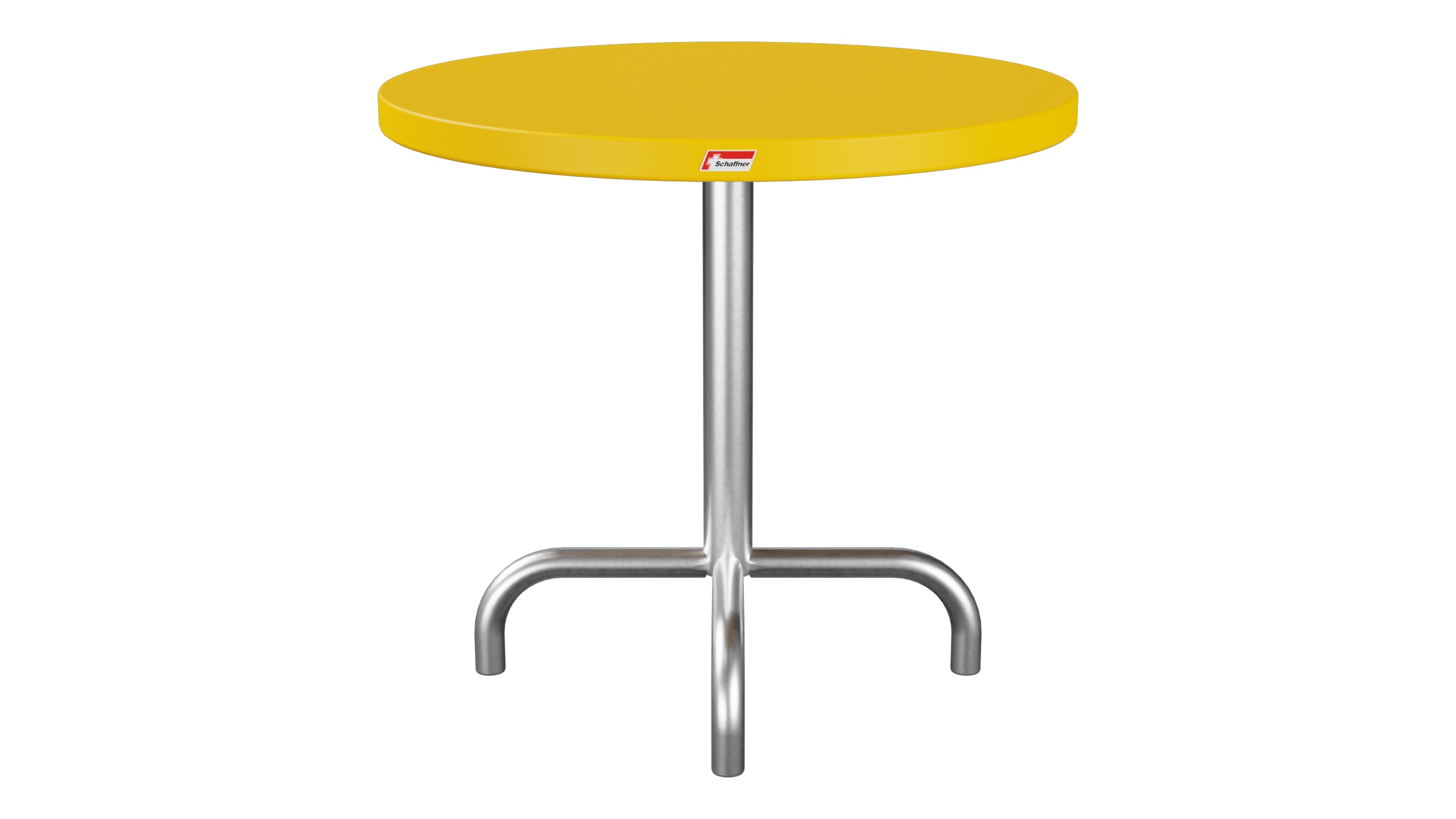 Säntis Metall-Beistelltisch Outdoor ø54 / 50 in Gelb präsentiert im Onlineshop von KAQTU Design AG. Beistelltisch Outdoor ist von Schaffner