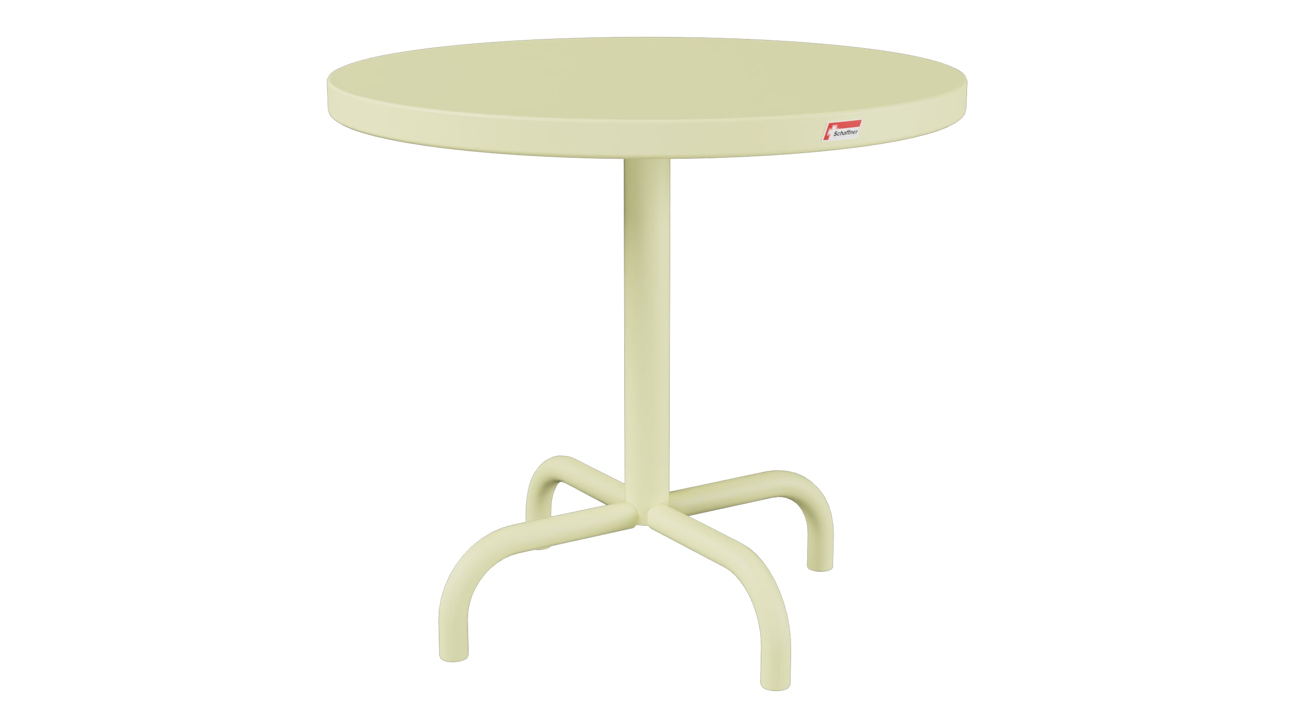 Säntis Metall-Beistelltisch Outdoor ø54 / 50 in Buchsbaumgelb präsentiert im Onlineshop von KAQTU Design AG. Beistelltisch Outdoor ist von Schaffner