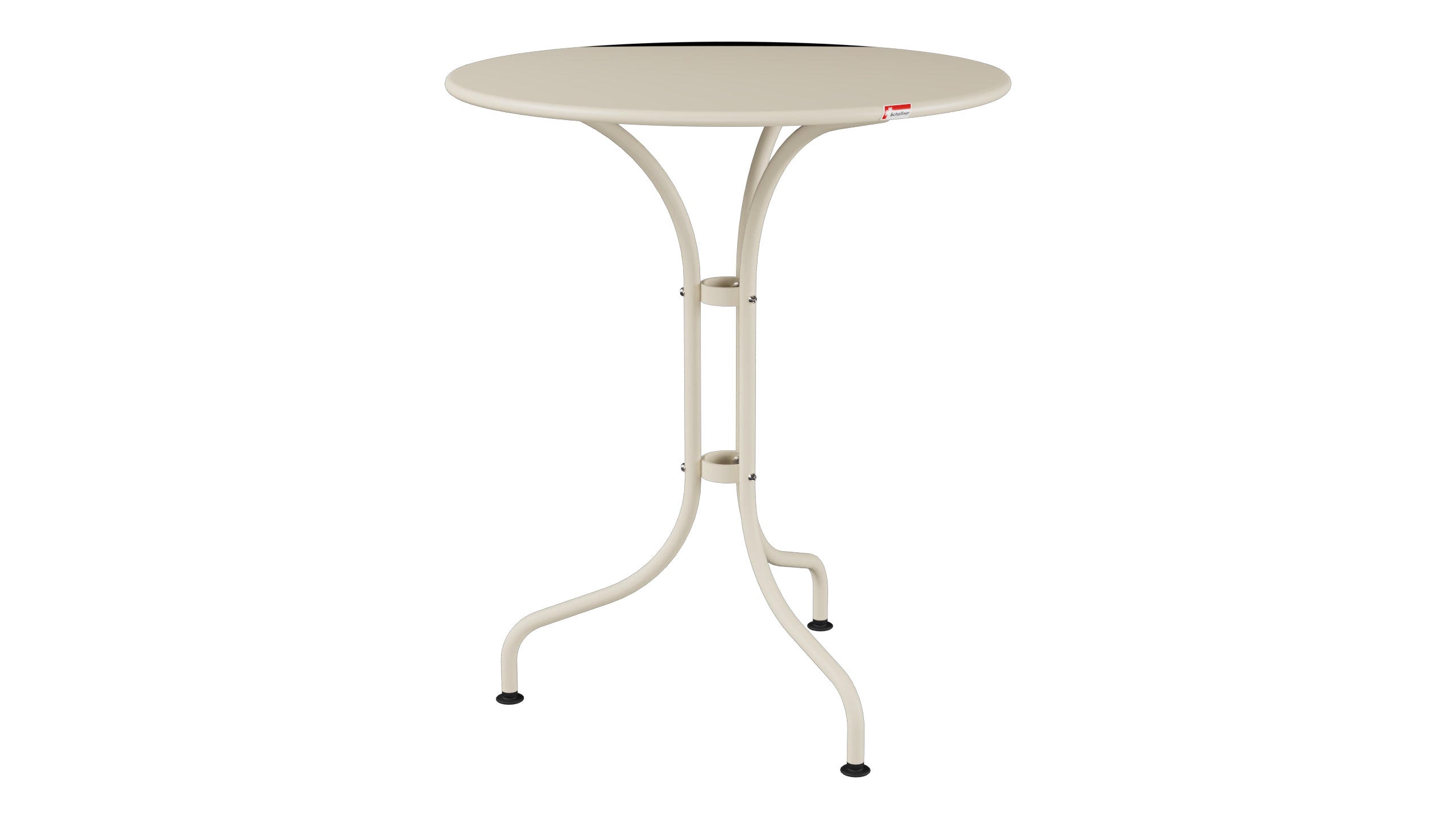 St. Moritz Metall-Gartentisch ø60 in Pastellsand präsentiert im Onlineshop von KAQTU Design AG. Gartentisch ist von Schaffner