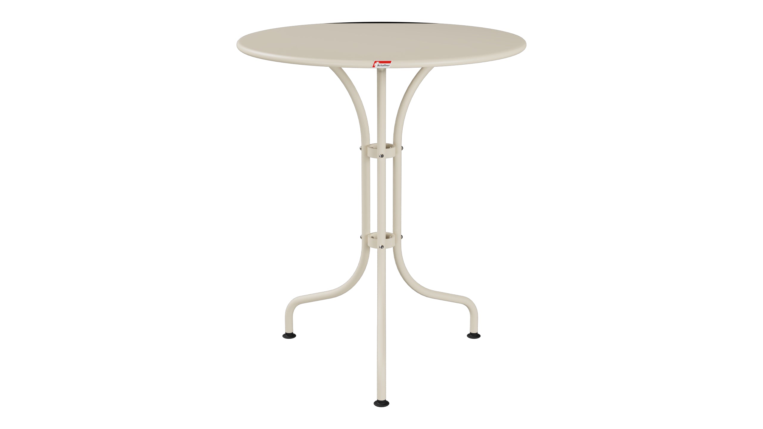 St. Moritz Metall-Gartentisch ø60 in Pastellsand präsentiert im Onlineshop von KAQTU Design AG. Gartentisch ist von Schaffner