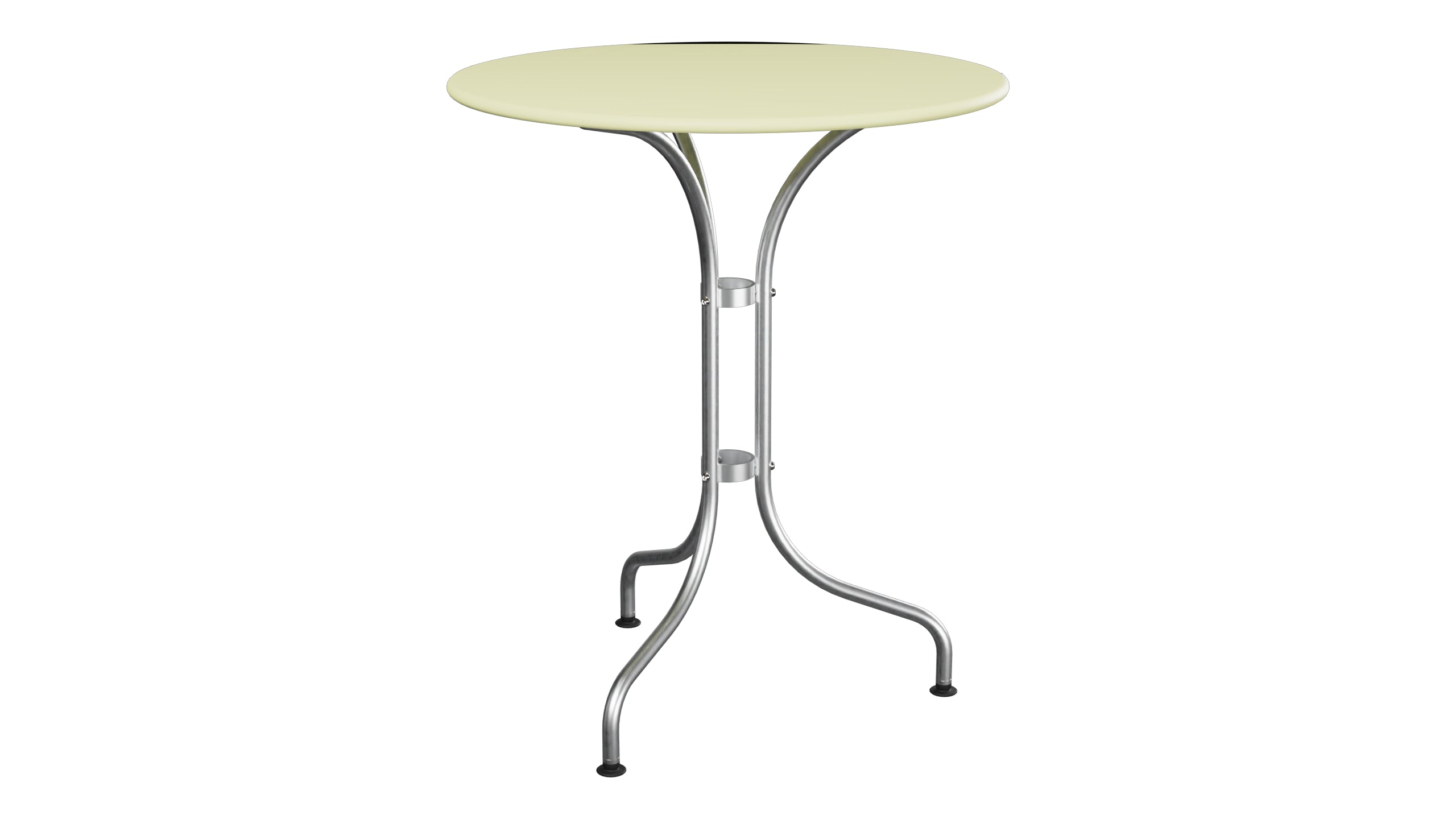 St. Moritz Metall-Gartentisch ø60 in Buchsbaumgelb präsentiert im Onlineshop von KAQTU Design AG. Gartentisch ist von Schaffner