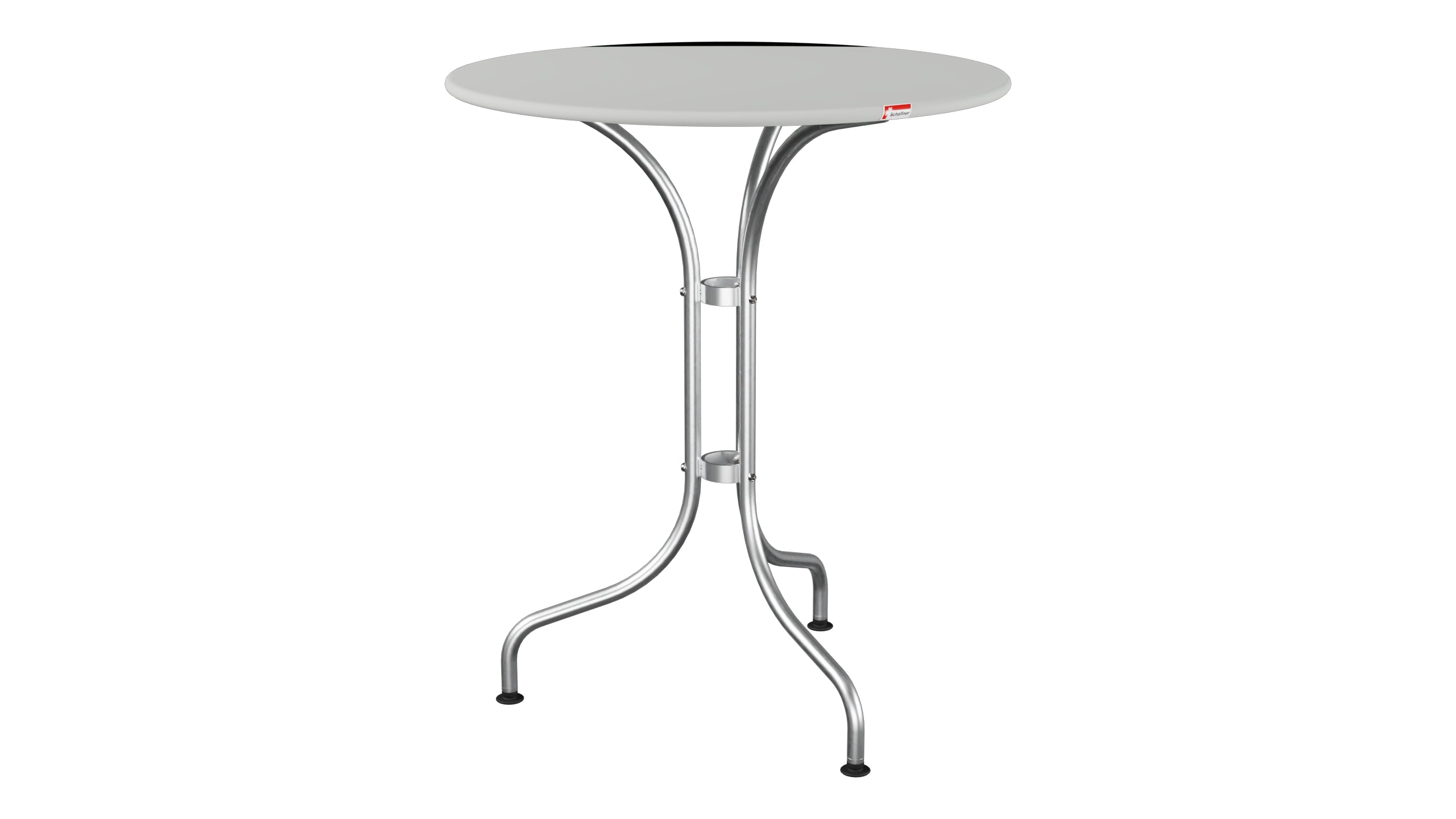 St. Moritz Metall-Gartentisch ø60 in Alusilber präsentiert im Onlineshop von KAQTU Design AG. Gartentisch ist von Schaffner