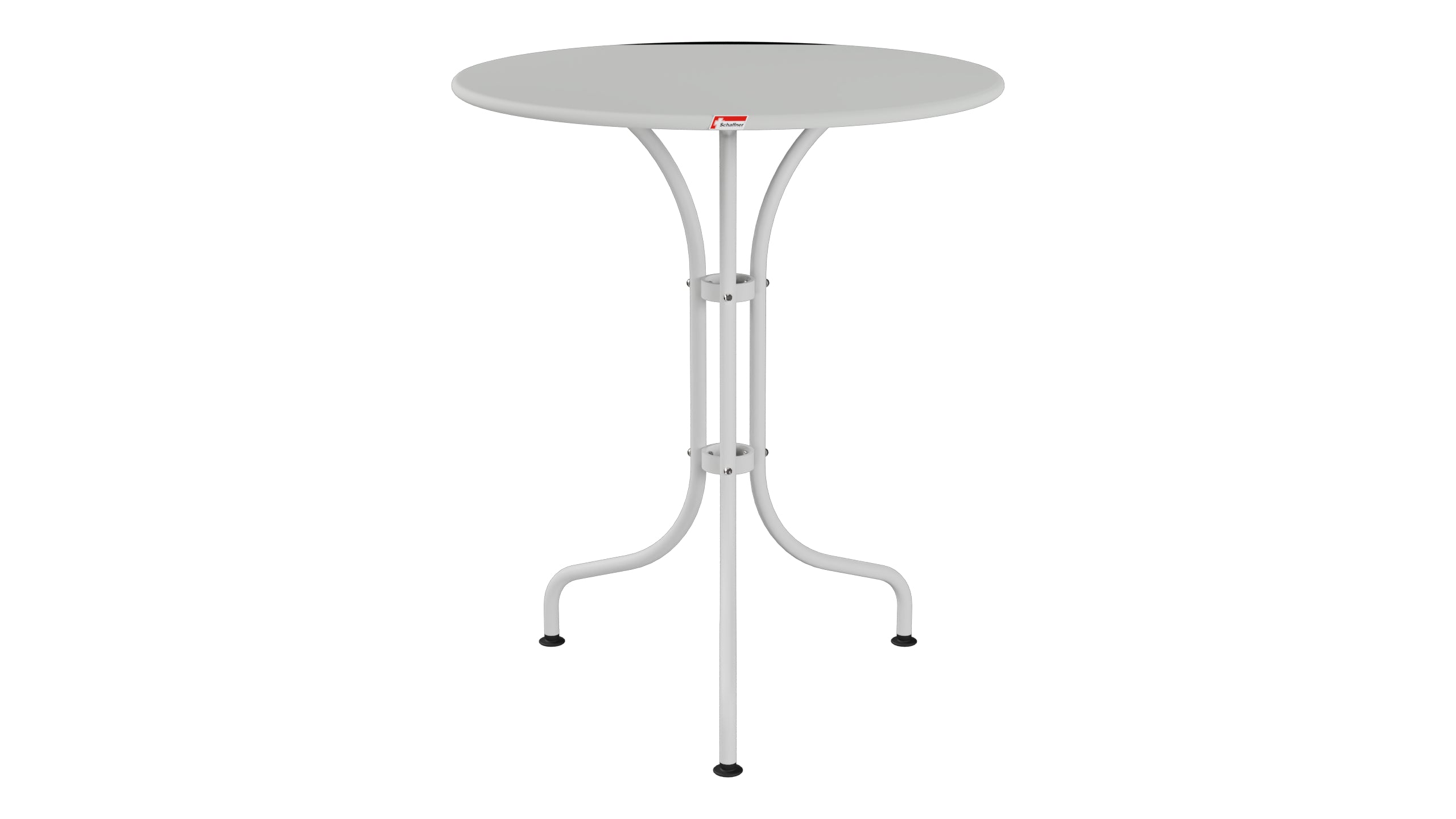 St. Moritz Metall-Gartentisch ø60 in Alusilber präsentiert im Onlineshop von KAQTU Design AG. Gartentisch ist von Schaffner