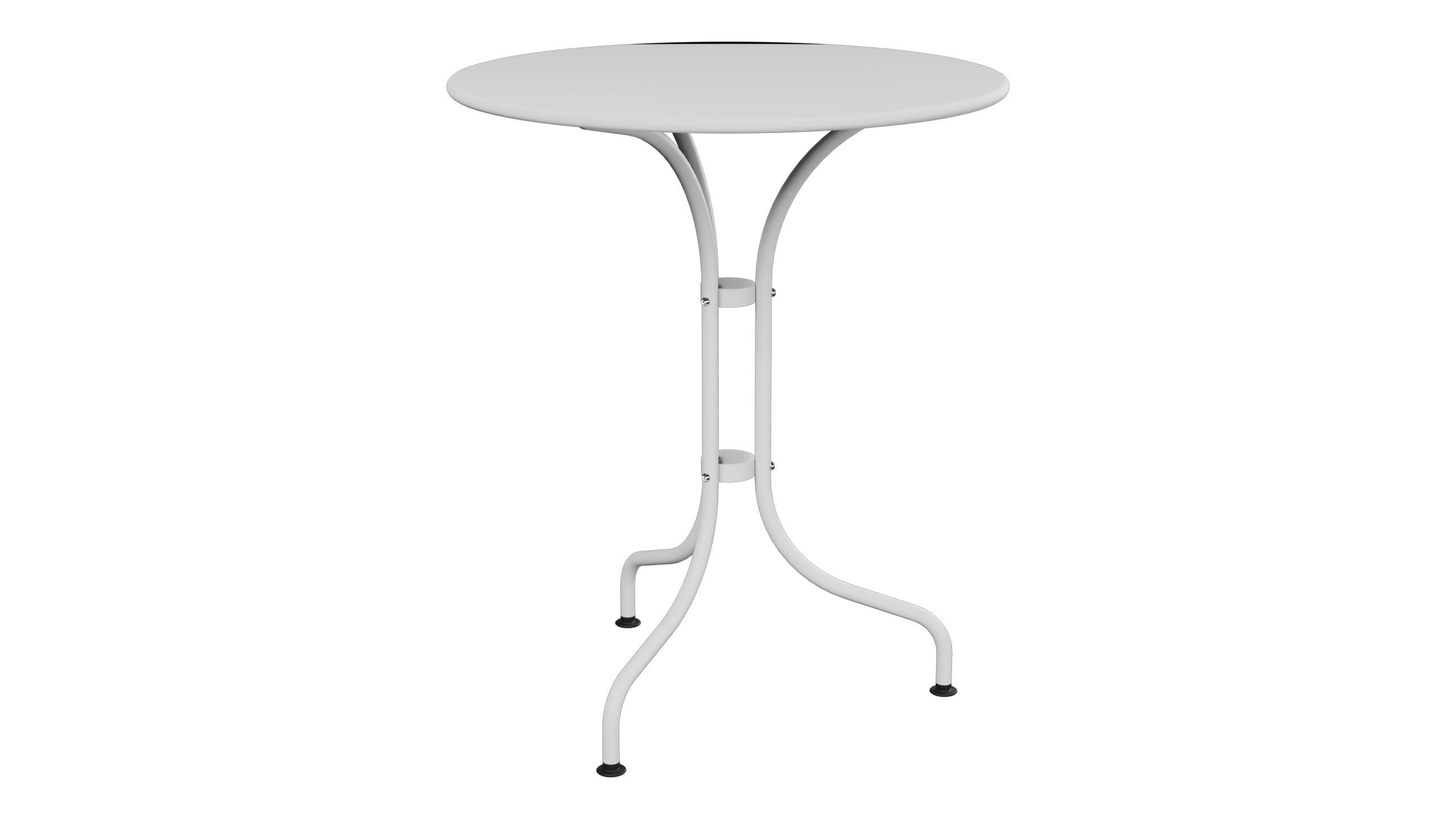 St. Moritz Metall-Gartentisch ø60 in Alusilber präsentiert im Onlineshop von KAQTU Design AG. Gartentisch ist von Schaffner