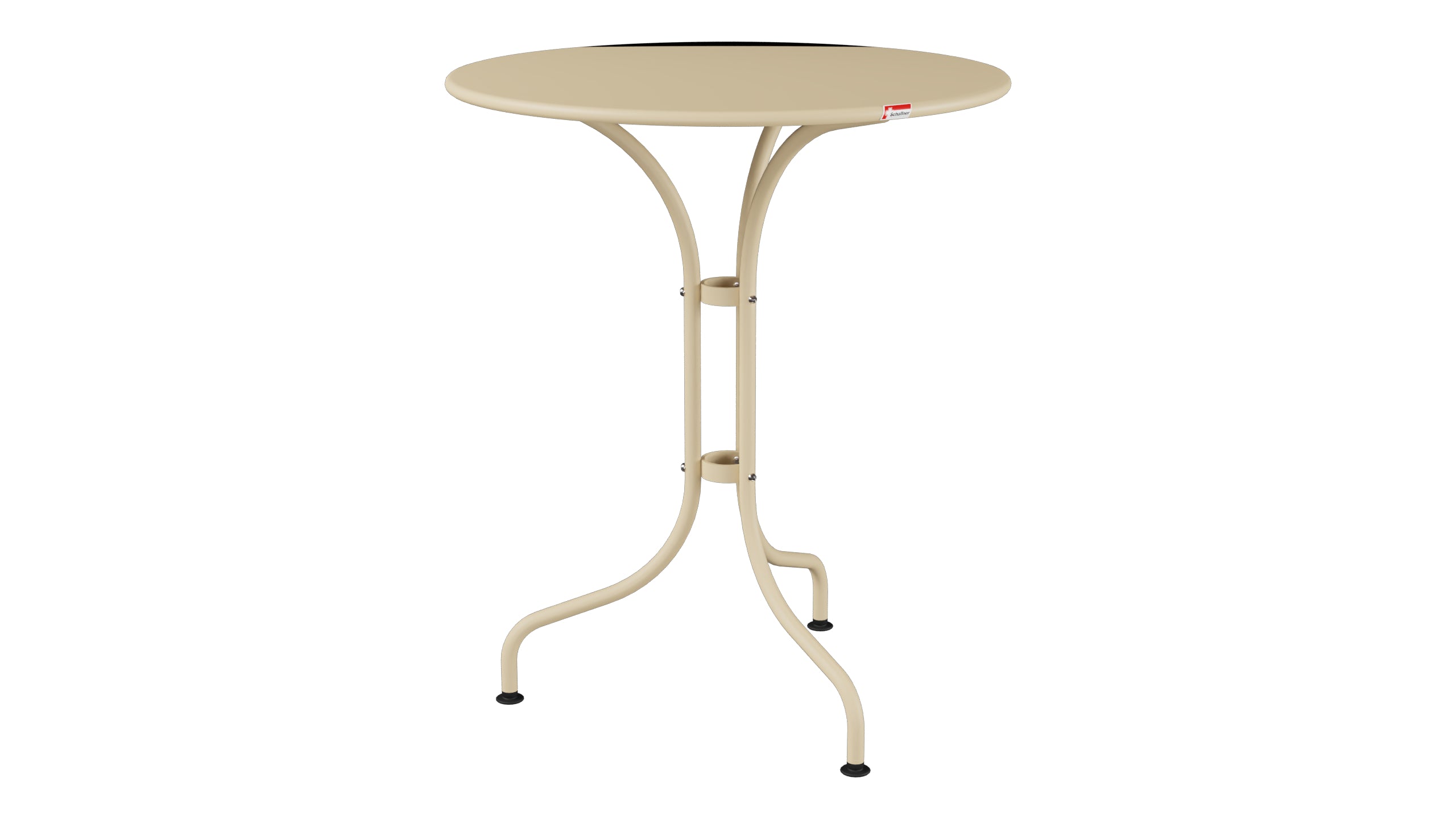 St. Moritz Metall-Gartentisch ø60 in Pastellbraun präsentiert im Onlineshop von KAQTU Design AG. Gartentisch ist von Schaffner