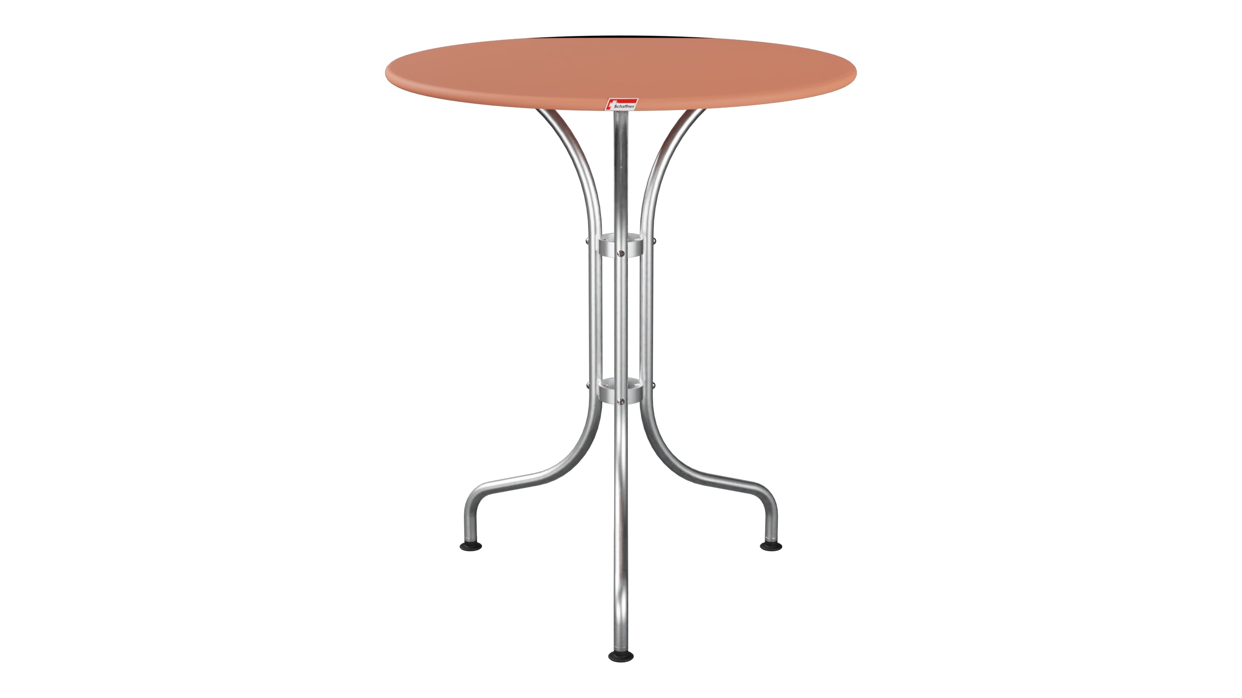 St. Moritz Metall-Gartentisch ø60 in Pastellterracotta präsentiert im Onlineshop von KAQTU Design AG. Gartentisch ist von Schaffner