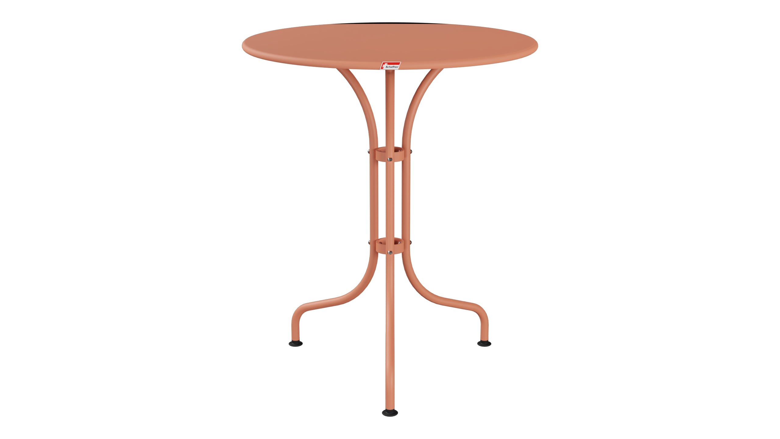St. Moritz Metall-Gartentisch ø60 in Pastellterracotta präsentiert im Onlineshop von KAQTU Design AG. Gartentisch ist von Schaffner