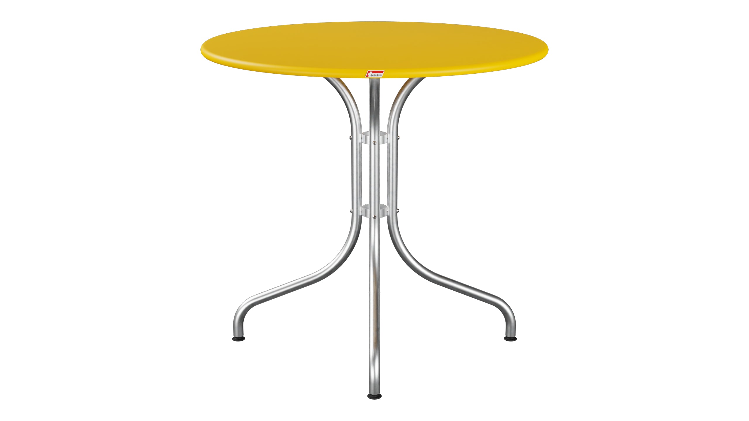 St. Moritz Metall-Gartentisch ø80 in Gelb präsentiert im Onlineshop von KAQTU Design AG. Gartentisch ist von Schaffner