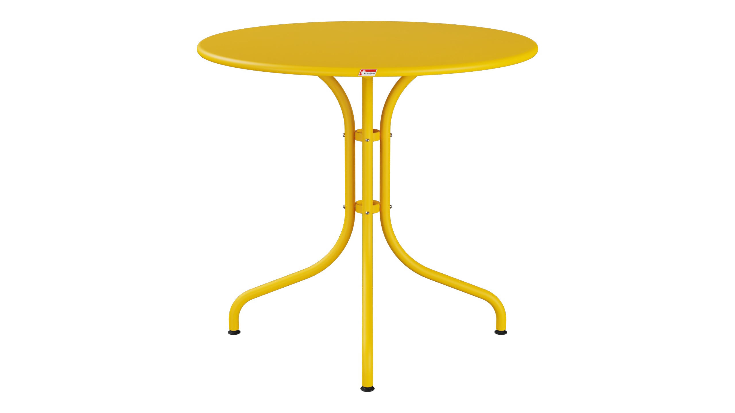 St. Moritz Metall-Gartentisch ø80 in Gelb präsentiert im Onlineshop von KAQTU Design AG. Gartentisch ist von Schaffner