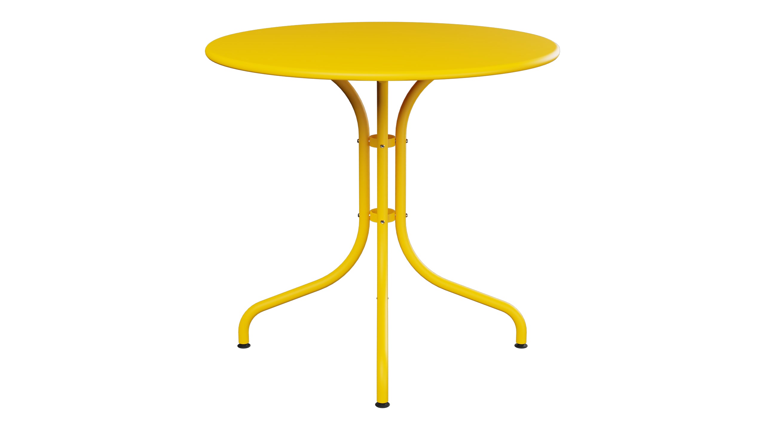 St. Moritz Metall-Gartentisch ø80 in Gelb präsentiert im Onlineshop von KAQTU Design AG. Gartentisch ist von Schaffner