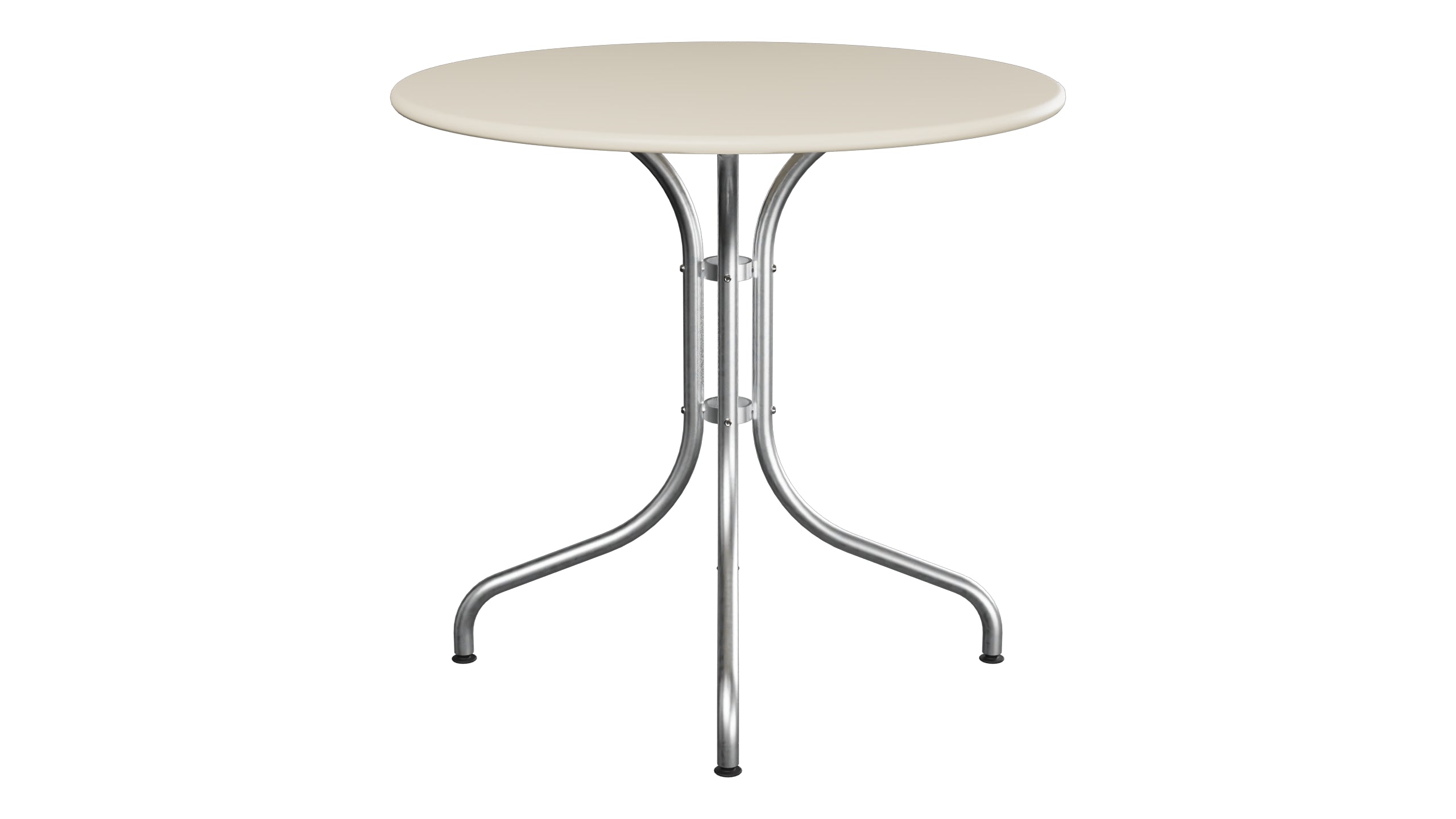 St. Moritz Metall-Gartentisch ø80 in Pastellsand präsentiert im Onlineshop von KAQTU Design AG. Gartentisch ist von Schaffner