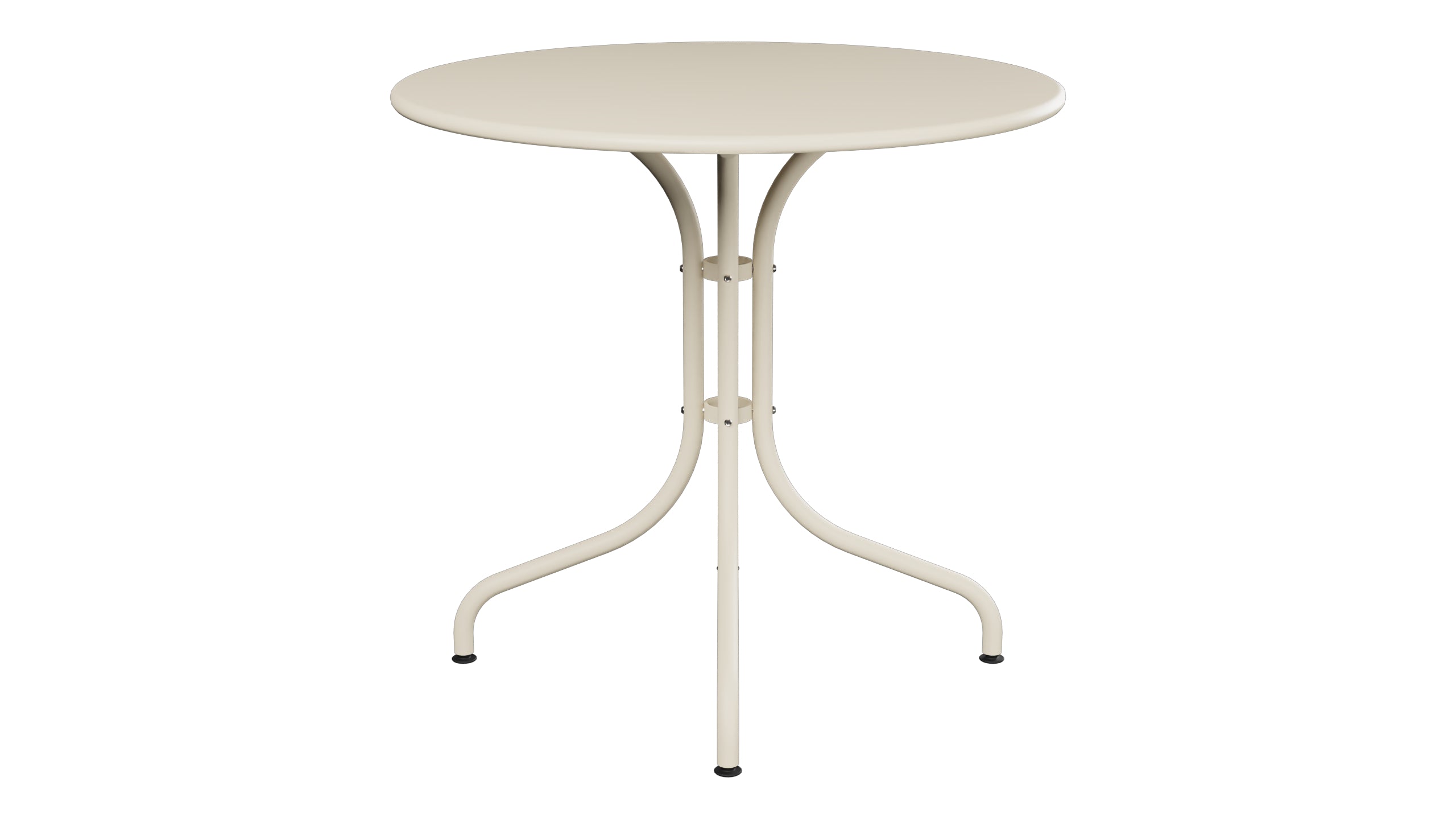 St. Moritz Metall-Gartentisch ø80 in Pastellsand präsentiert im Onlineshop von KAQTU Design AG. Gartentisch ist von Schaffner