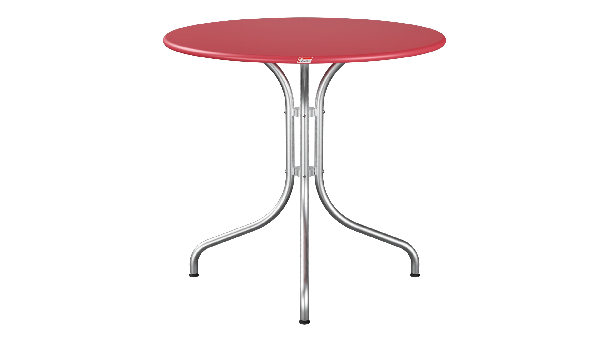 St. Moritz Metall-Gartentisch ø80 in Ahornrot präsentiert im Onlineshop von KAQTU Design AG. Gartentisch ist von Schaffner