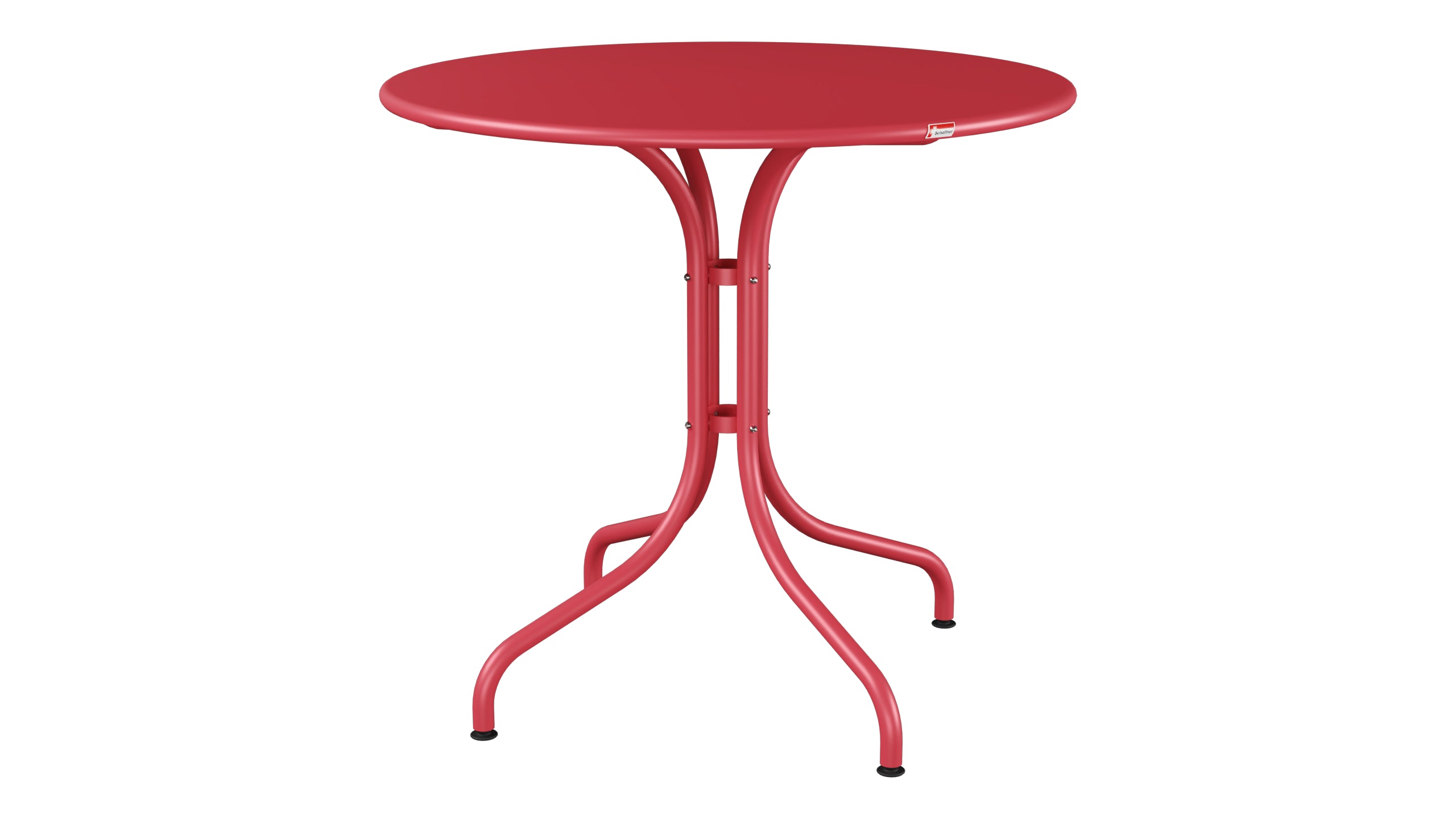 St. Moritz Metall-Gartentisch ø80 in Ahornrot präsentiert im Onlineshop von KAQTU Design AG. Gartentisch ist von Schaffner
